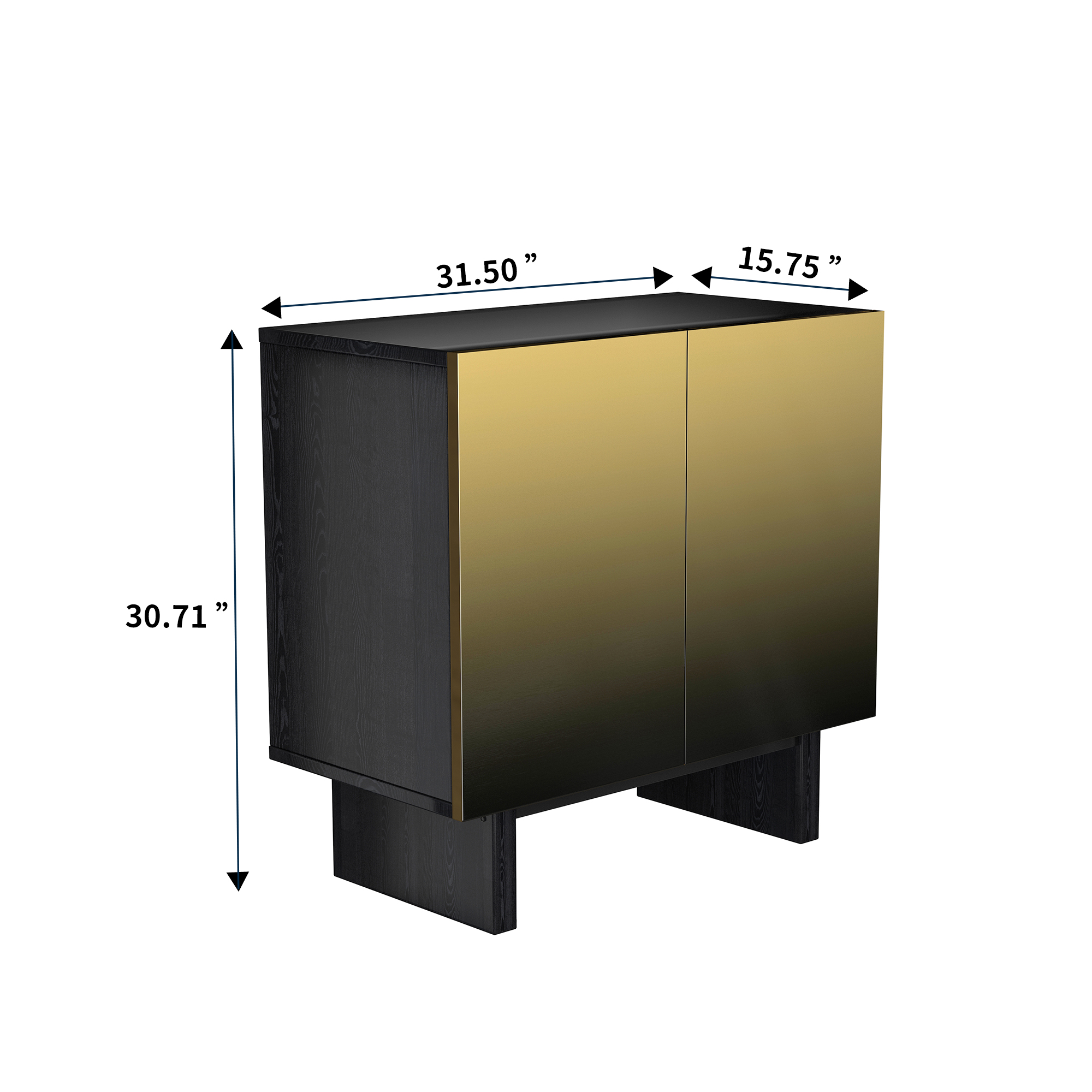 Antique Brown 2-Door/4-Door Wood Grain Accent Storage Cabinet For Living Room, Foyer and Kitchen-Dining Room