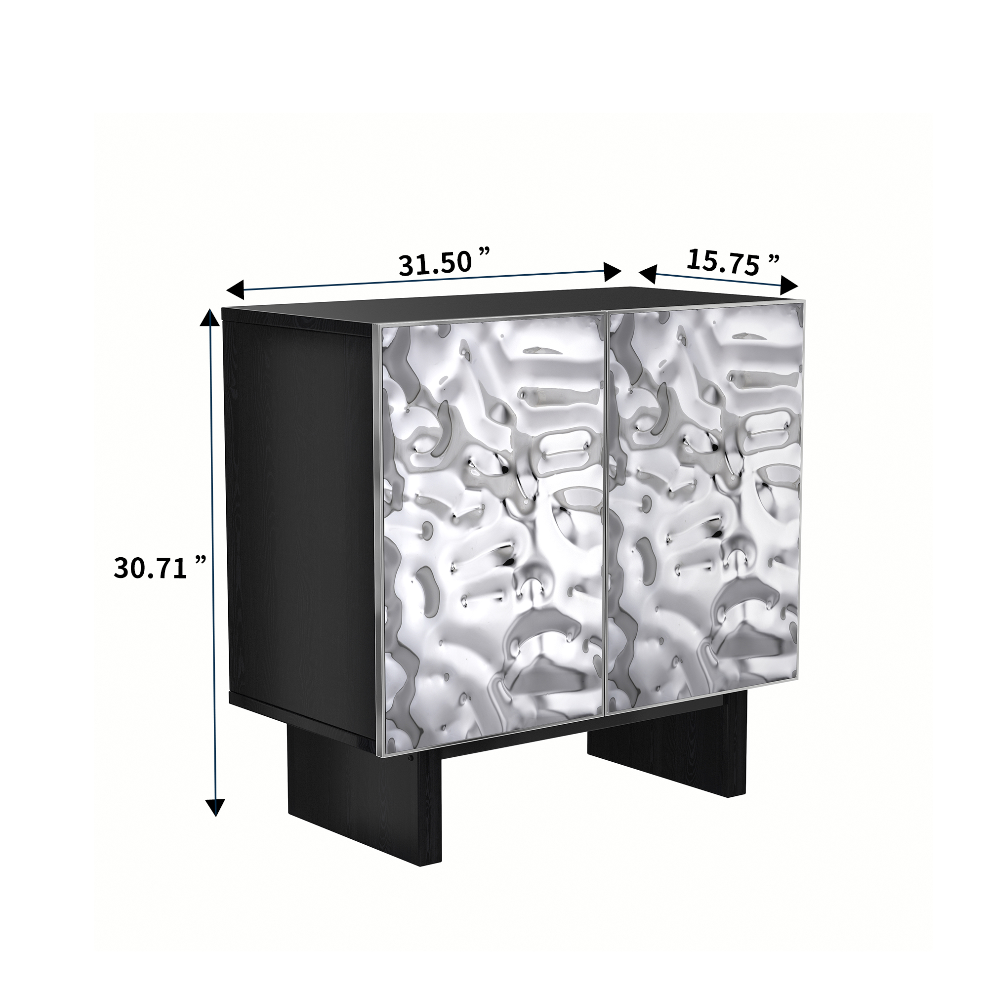 Silver MDF 2-Door/4-Door Wood 62.99 in. Buffet Sideboard Dining Table For Living Room, Foyer and Kitchen-Dining Room