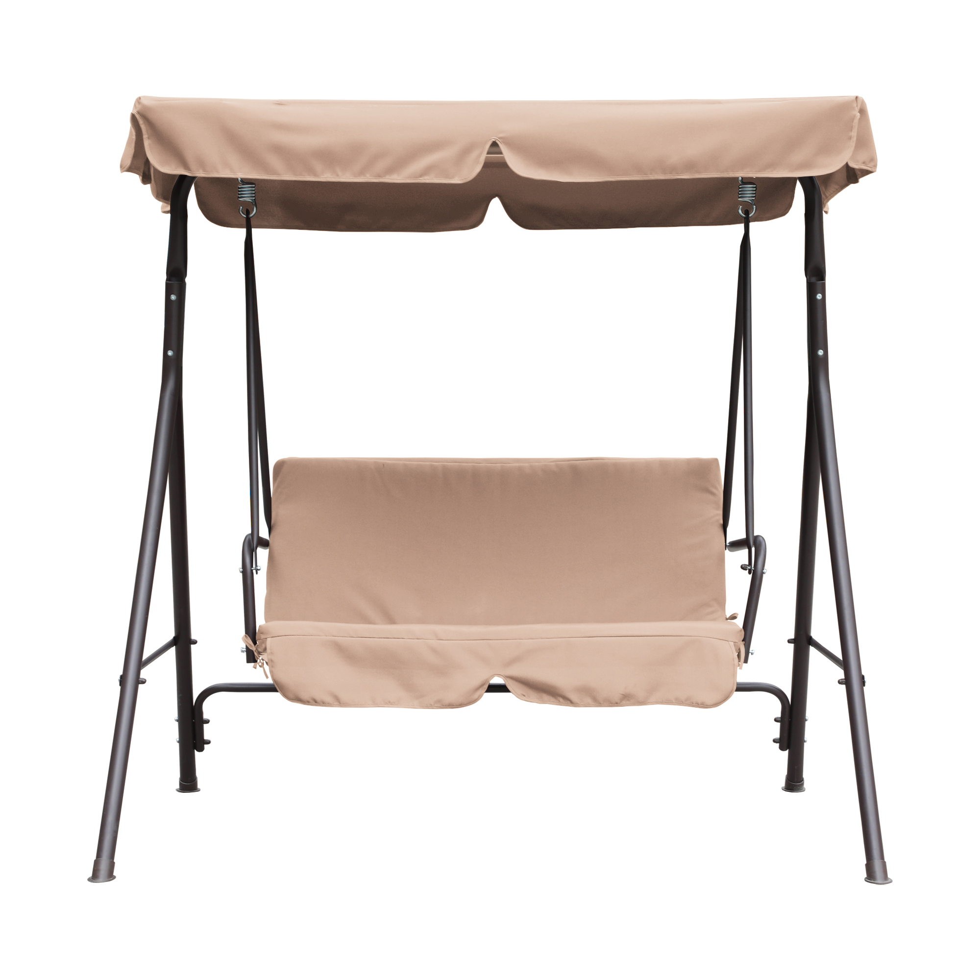 2-Person Patio Swing Chair Porch Swing with Cushion and Canopy