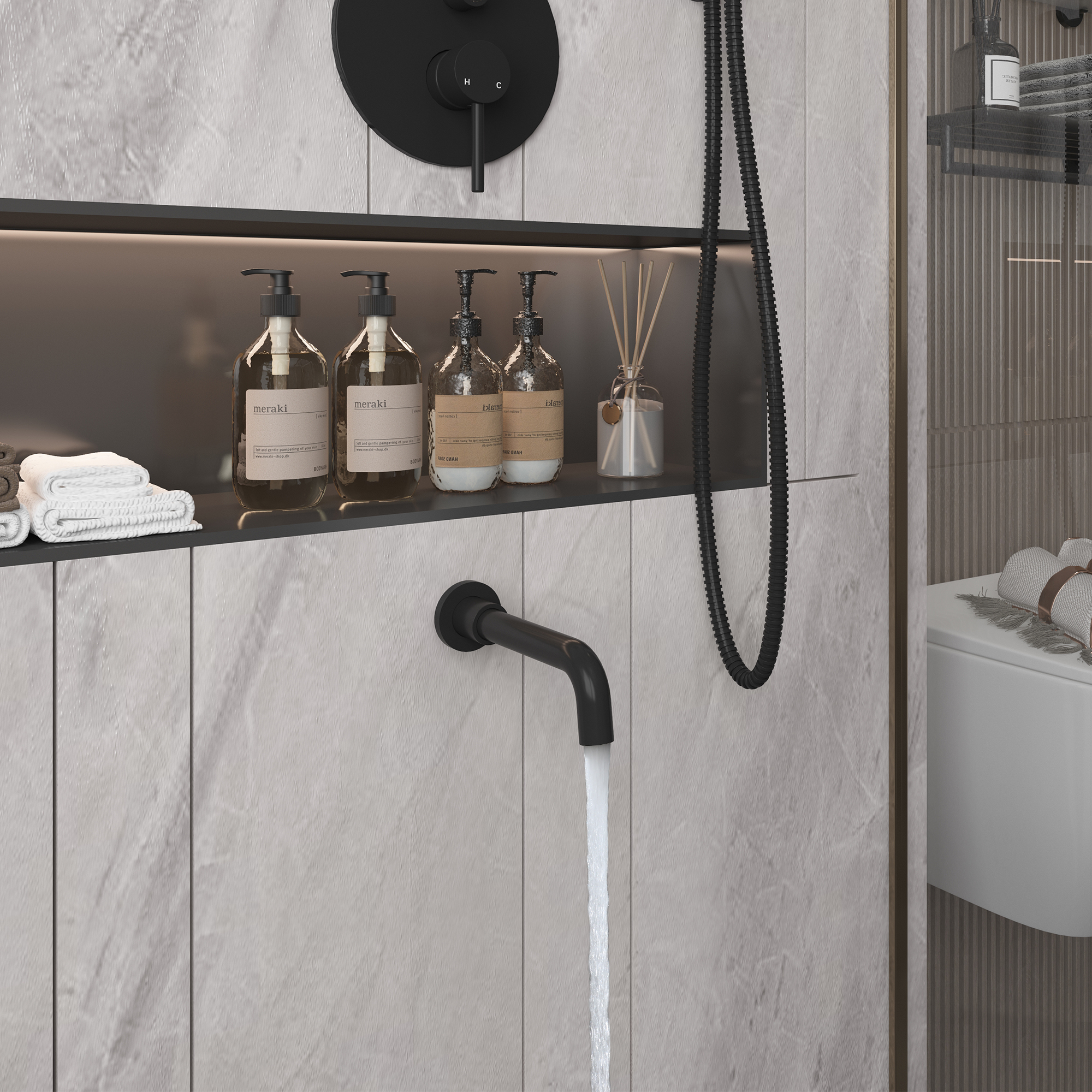 10-Inch Triple Function Wall Mounted Round Shower System with Tub Outlet