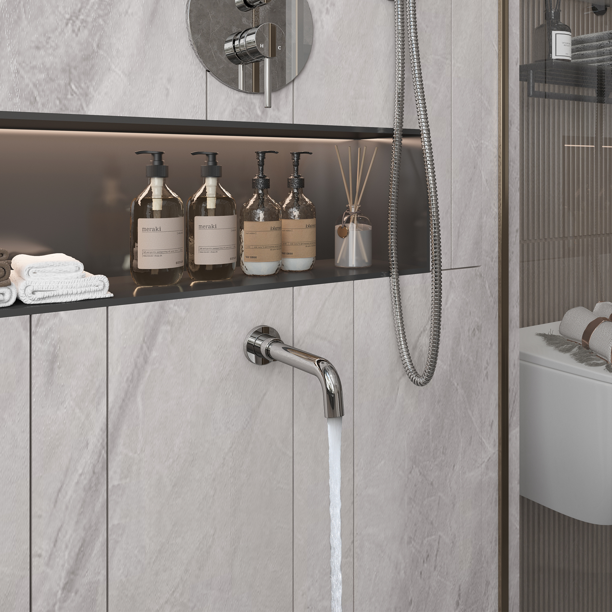 10-Inch Triple Function Wall Mounted Round Shower System with Tub Outlet