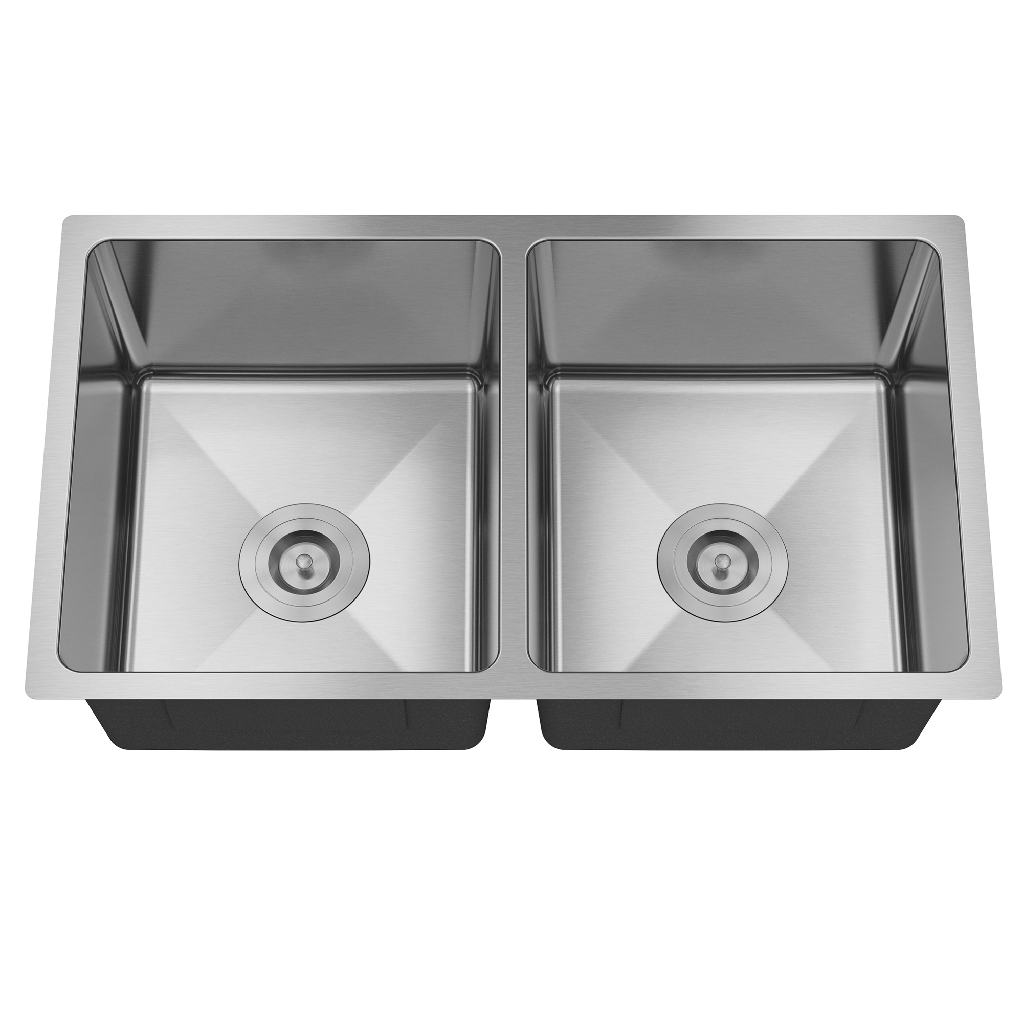 31-inch brushed stainless steel sink under the table 9-inch deep 50/50 double grooves with drain grid and drainer