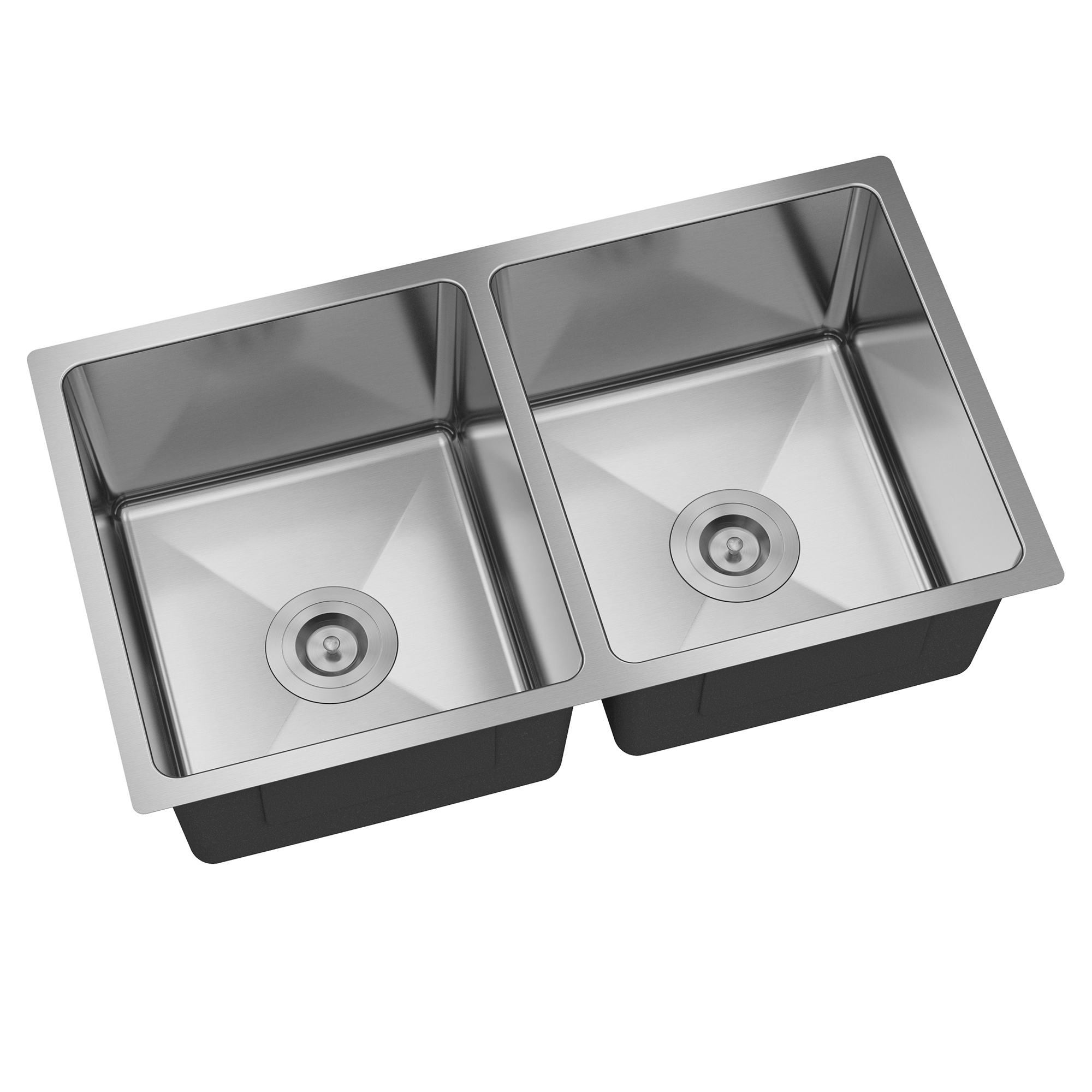 31-inch brushed stainless steel sink under the table 9-inch deep 50/50 double grooves with drain grid and drainer