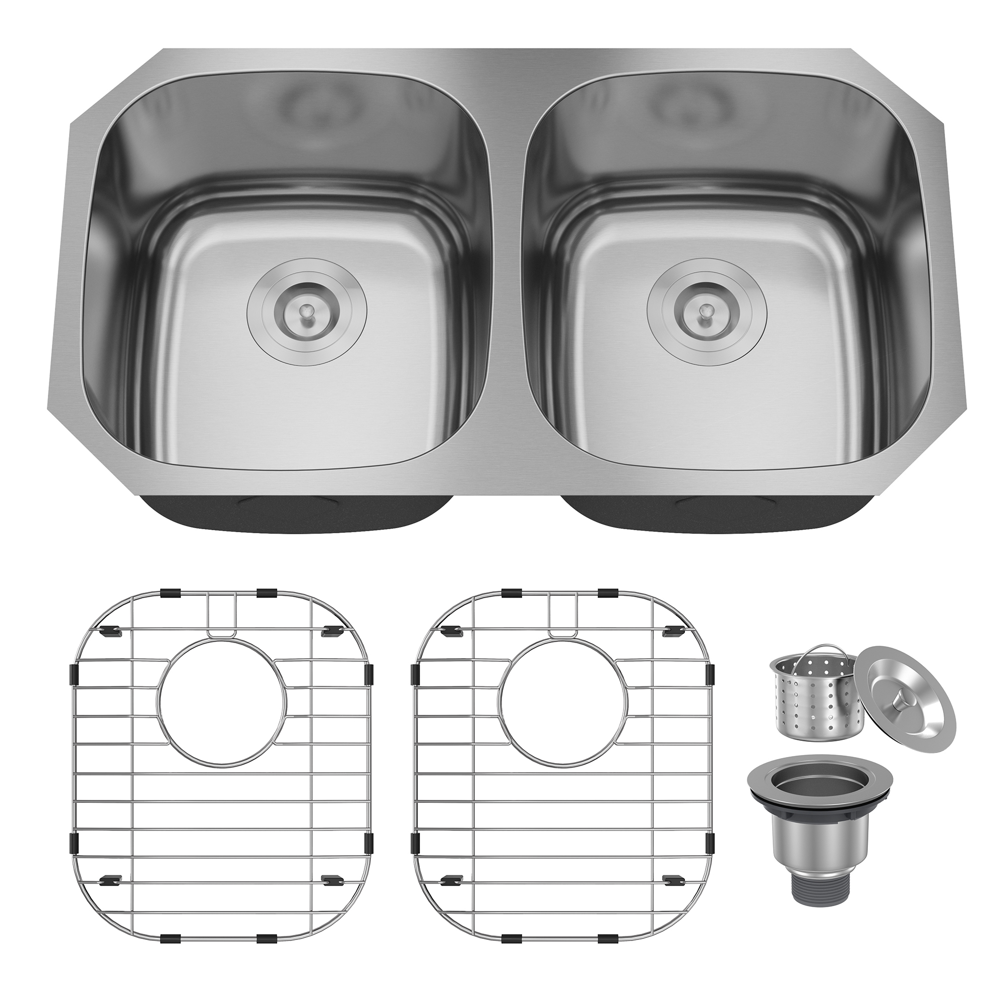 32 in. Undermount Single Bowl 18 Gauge Stainless Steel Kitchen Sink with Bottom Grid and Basket Strainer, cUPC Certified