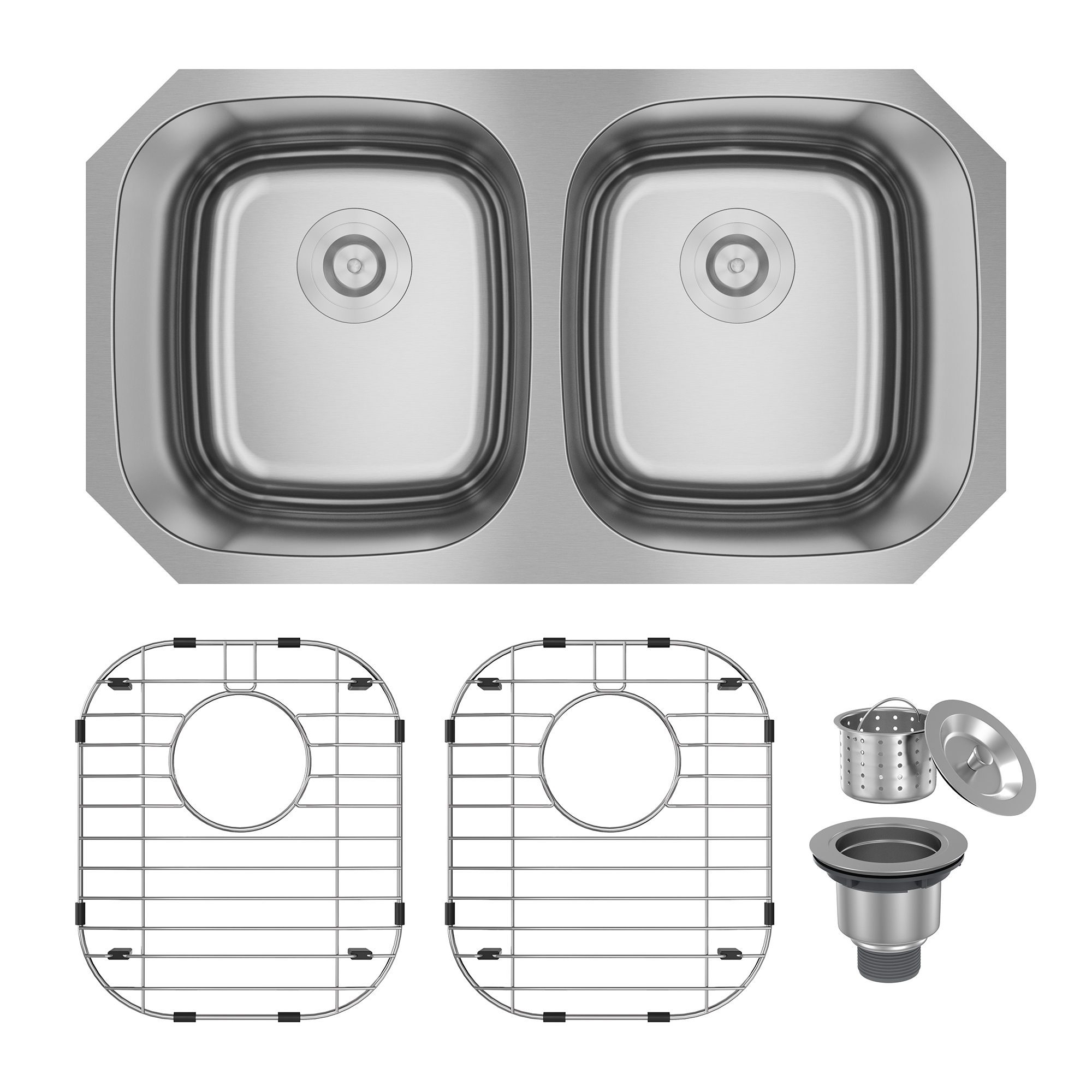32 in. Undermount Single Bowl 18 Gauge Stainless Steel Kitchen Sink with Bottom Grid and Basket Strainer, cUPC Certified
