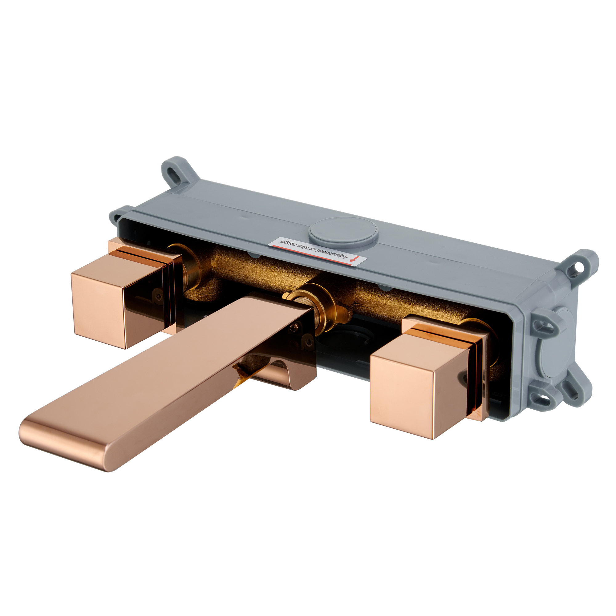 Mondawe Spot Free Widespread Wall Mount 3-Hole Sink  Water Tap with Double Handle-Mondawe