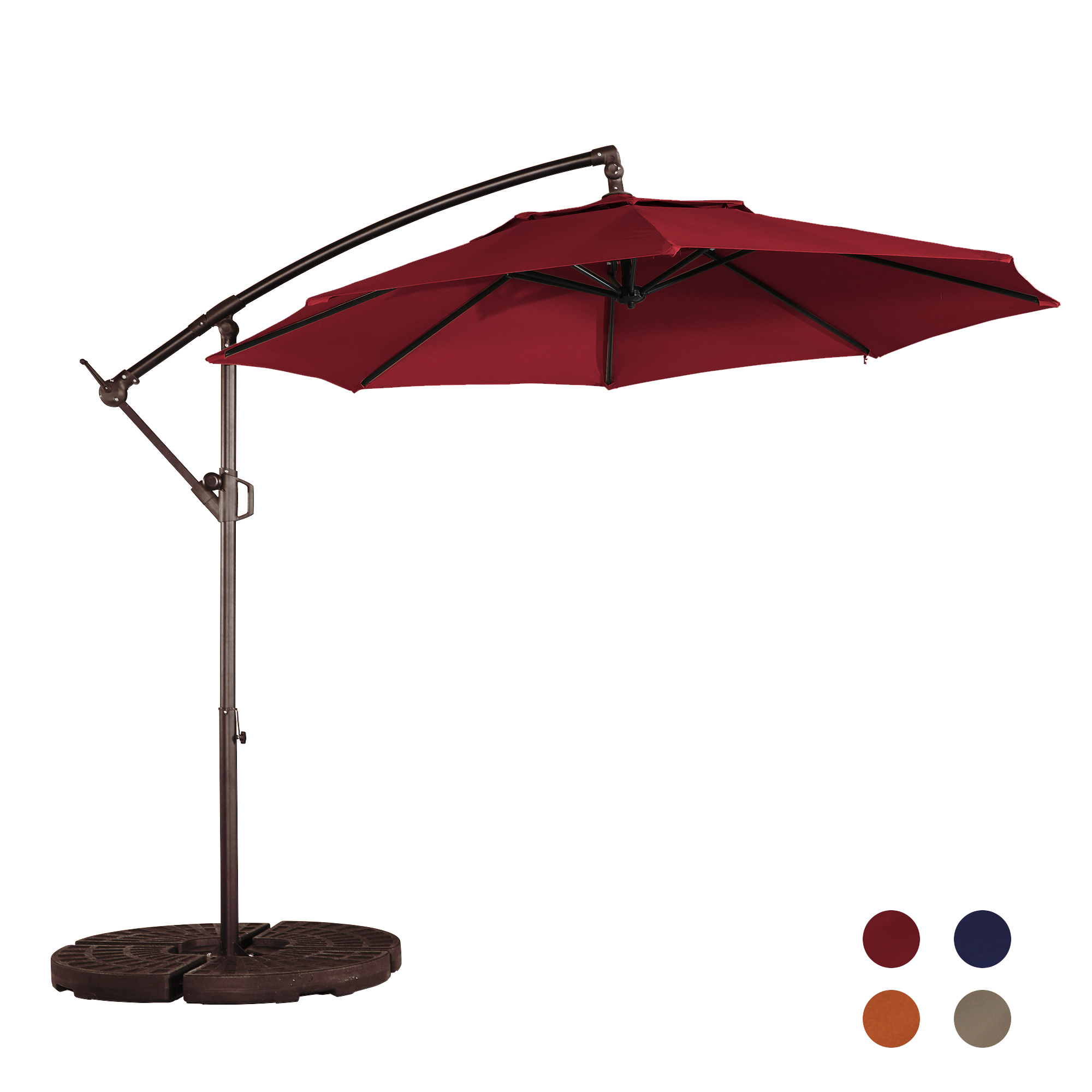 10 Ft Cantilever Patio Offset Umbrella Upgrade Crank Hanging Canopy Umbrella