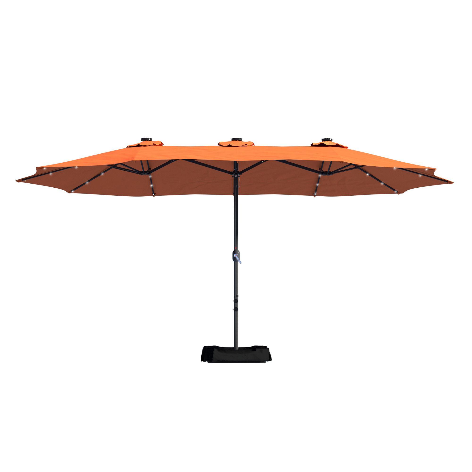 Mondawe 15ft Rectangular Patio Market Umbrella with Base and Crank-Mondawe