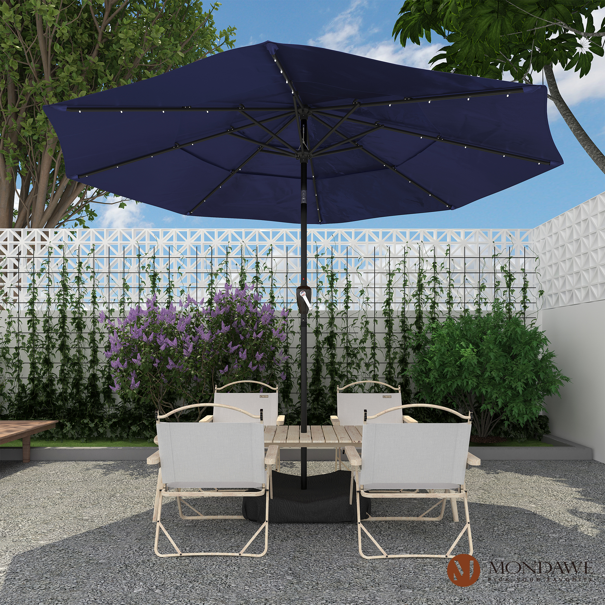 Mondawe 11-Ft Market Patio Umbrella with LED-Mondawe
