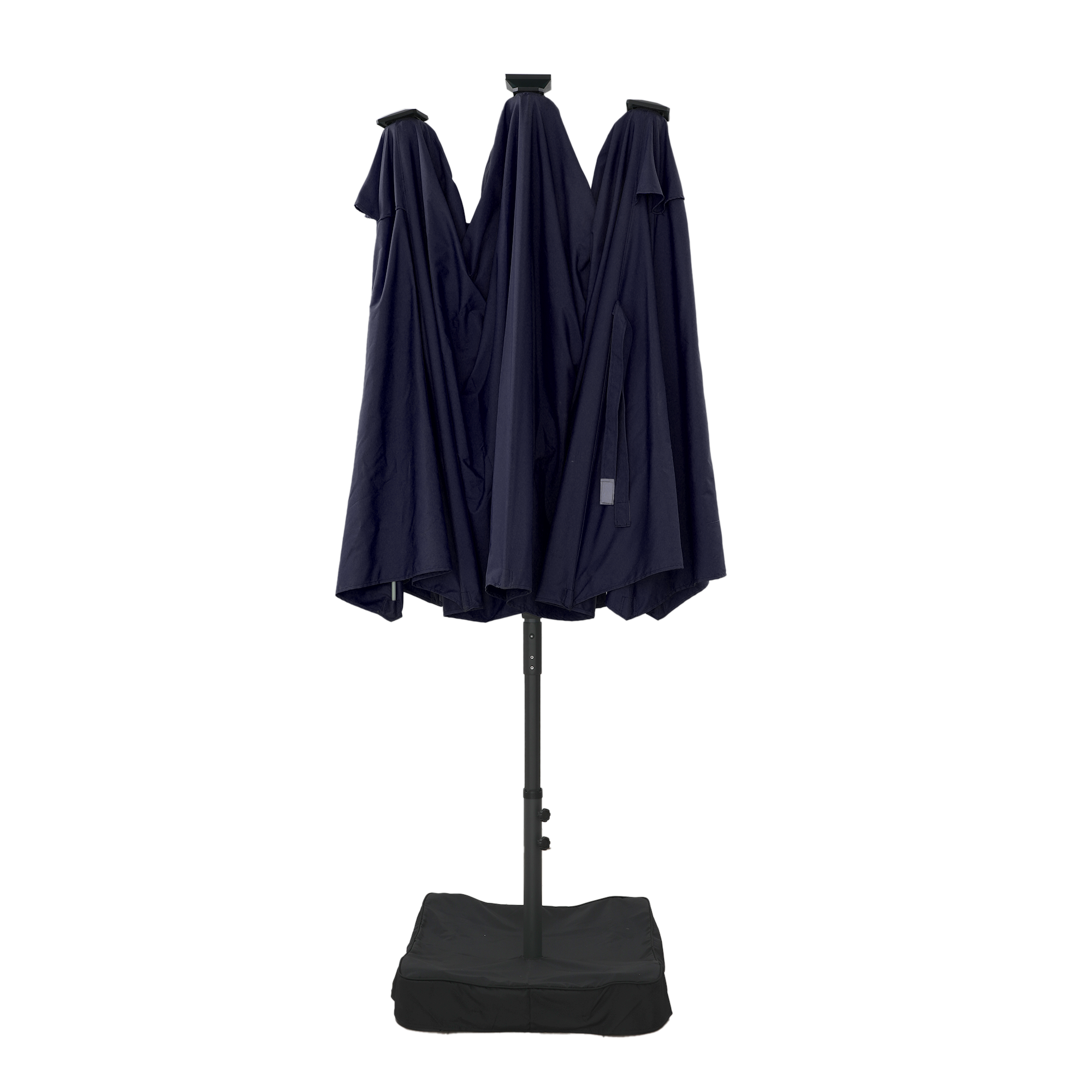 15ft Rectangular Dual-Sided Patio Fiberglass Ribs Umbrella with LED Lights