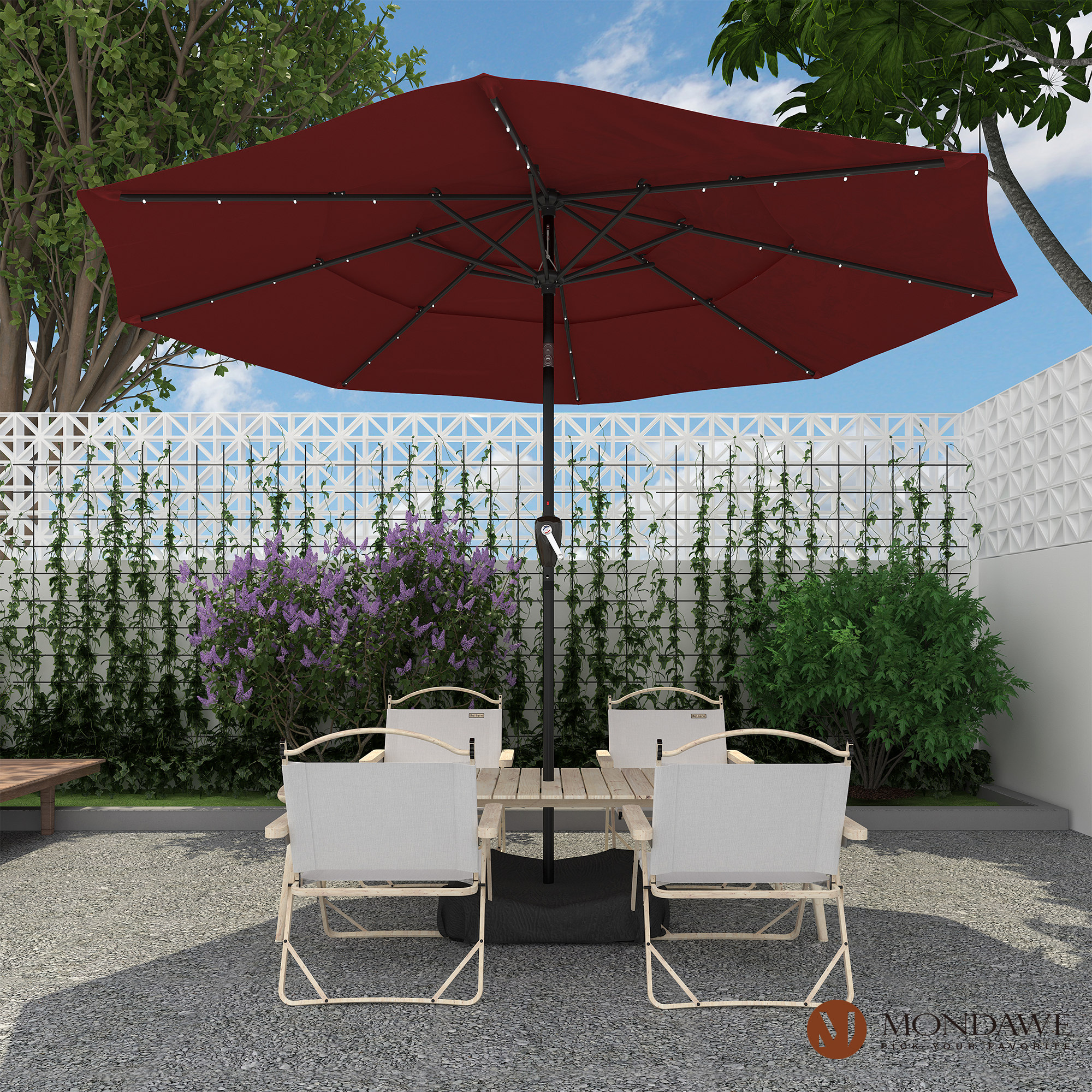 Mondawe 11-Ft Market Patio Umbrella with LED-Mondawe