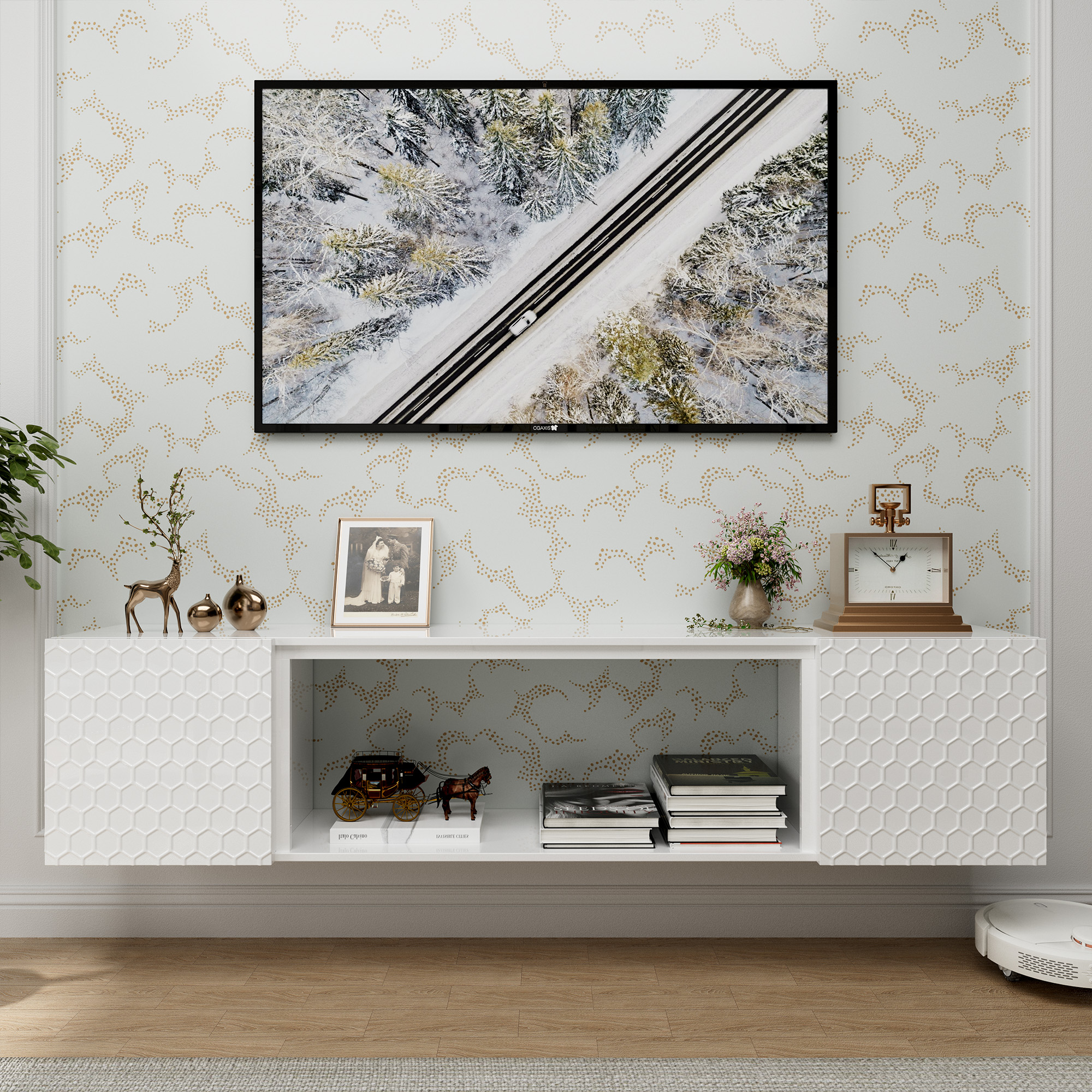 Wall Mount Floating TV Stand up for 70/80 inch TV