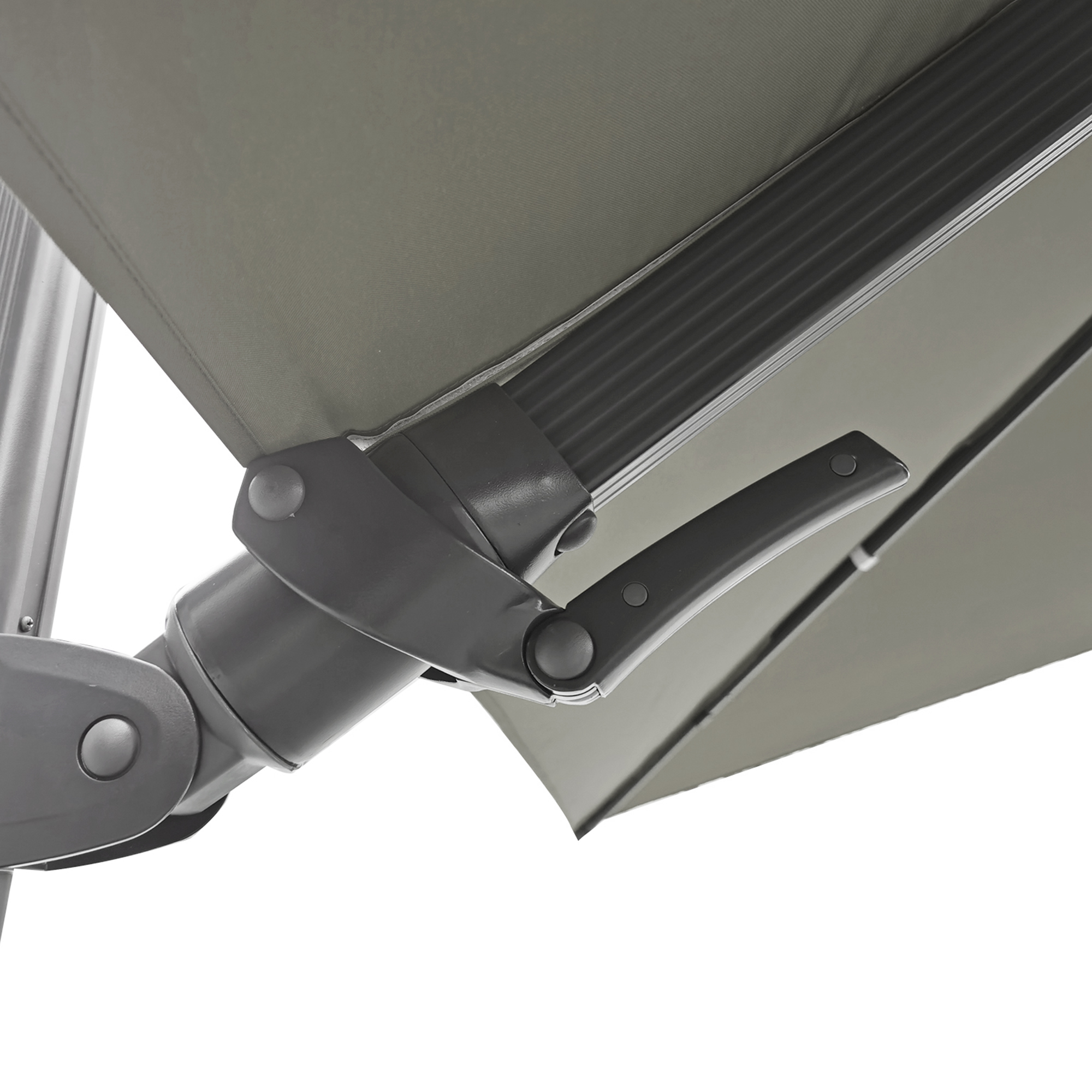 10ft Square Aluminum 90° Adjustable Tilt Umbrella with Base for Outdoor Patio Umbrella-Mondawe