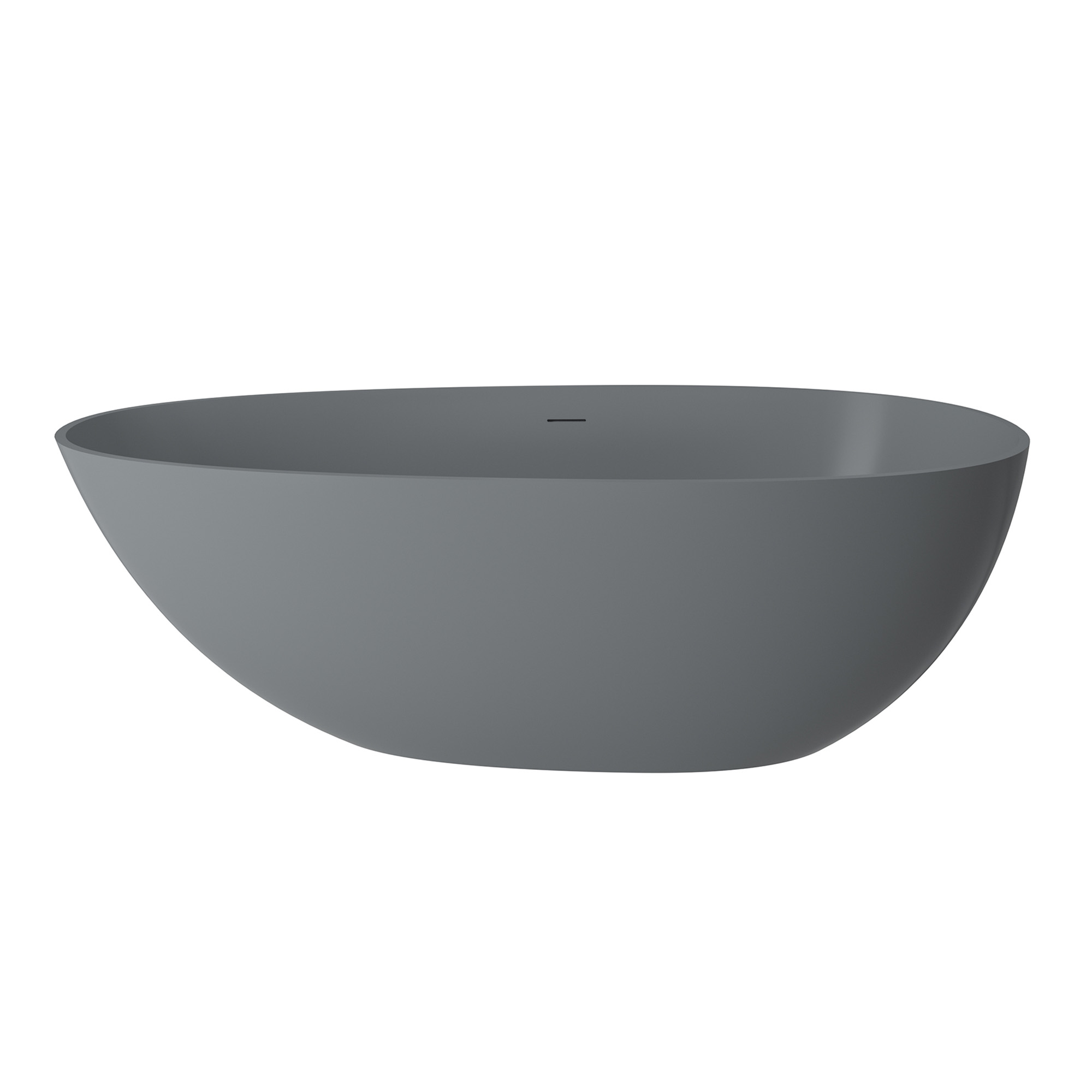 Luxury 59" Solid Surface White Freestanding Soaking Bathtub with Drain