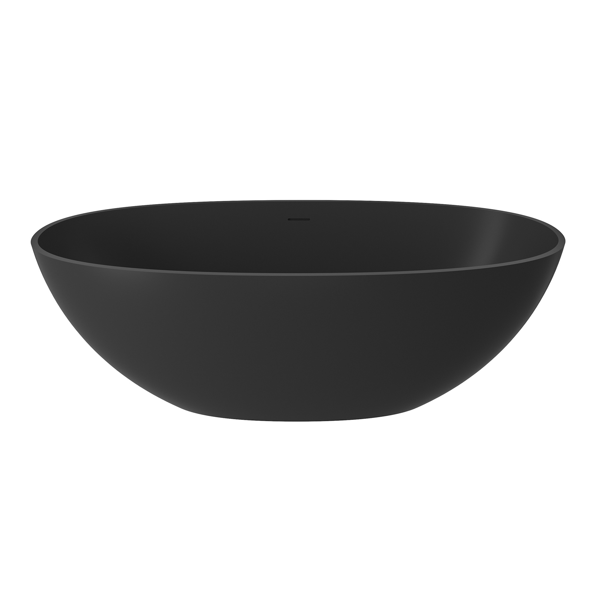 65" Solid Surface Oval Soaking Bathtub with Drain