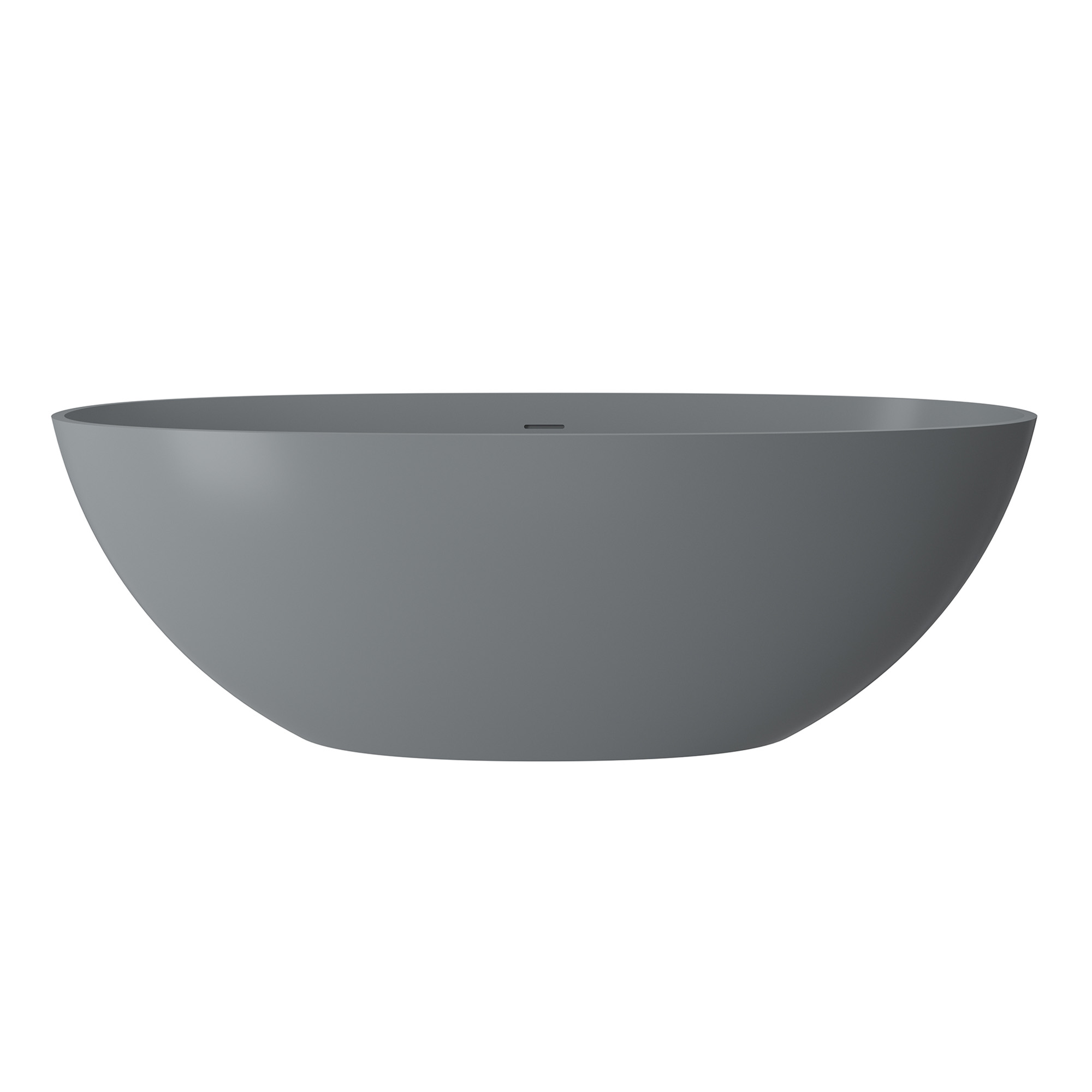 65" Solid Surface Oval Soaking Bathtub with Drain