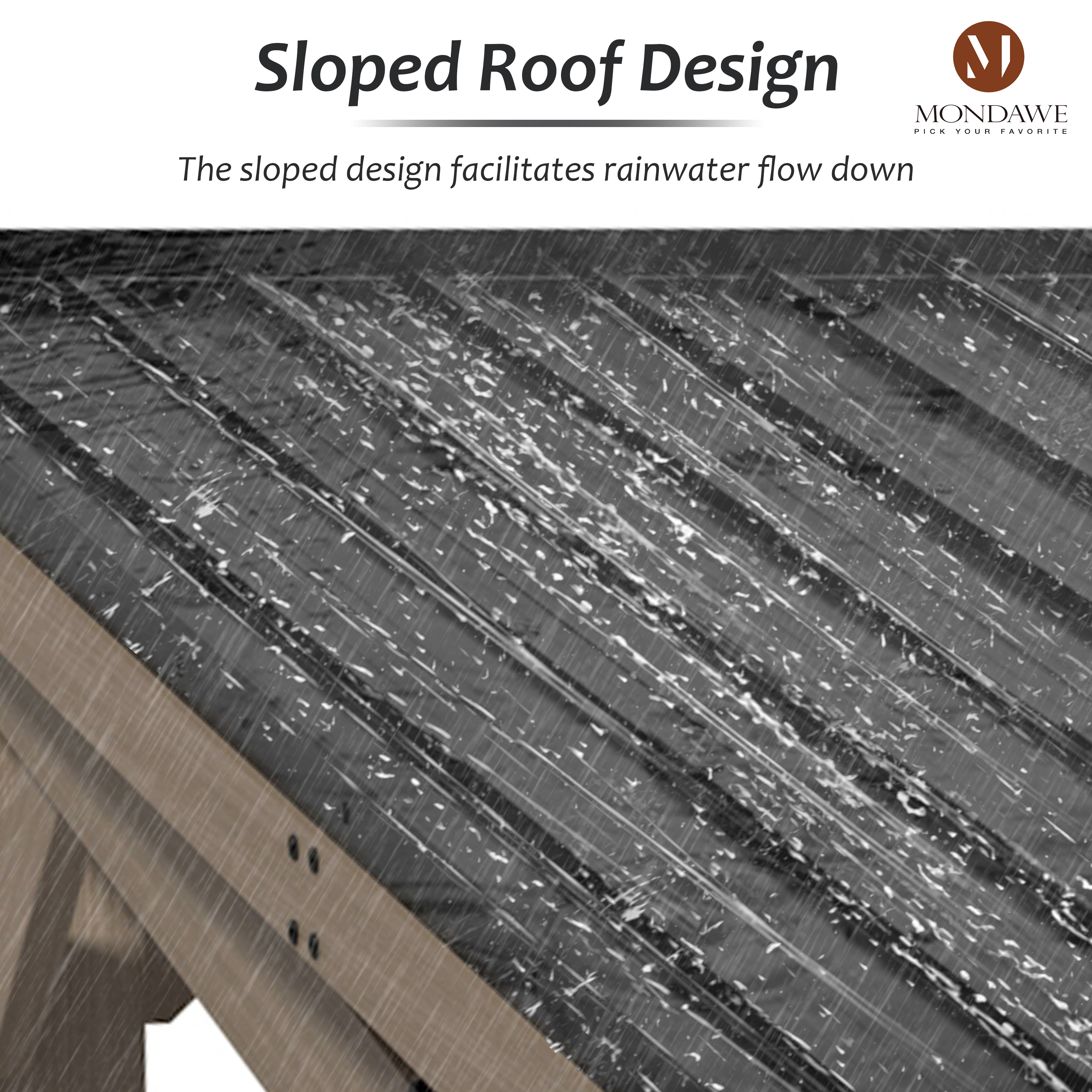 8 ft. x 6 ft. Cedar  Hardtop BBQ Gazebo with Two Side Wooden Holder