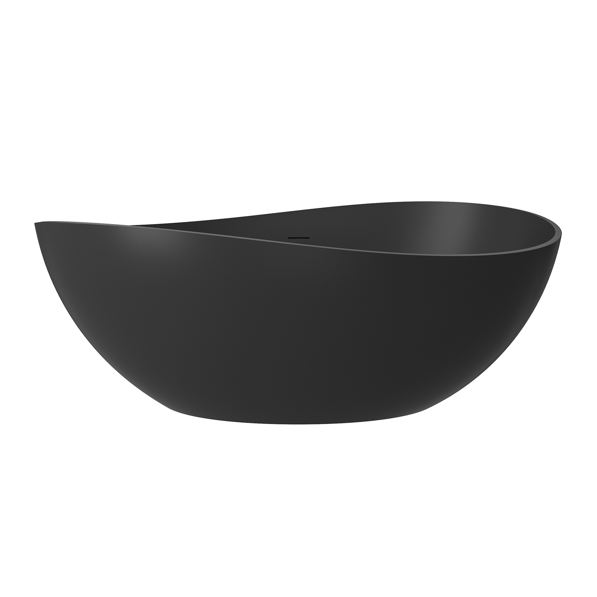 63" Free Standing Tub, Matte White Stone Resin Freestanding Bathtub Solid Surface Soaking Tub with Drain, Drain Hose & Sanding Paper