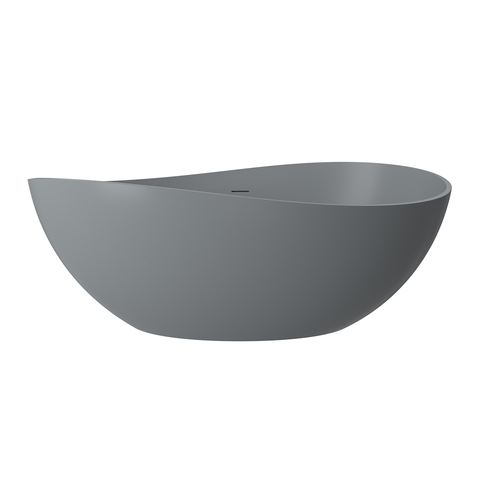 63" Free Standing Tub, Matte White Stone Resin Freestanding Bathtub Solid Surface Soaking Tub with Drain, Drain Hose & Sanding Paper