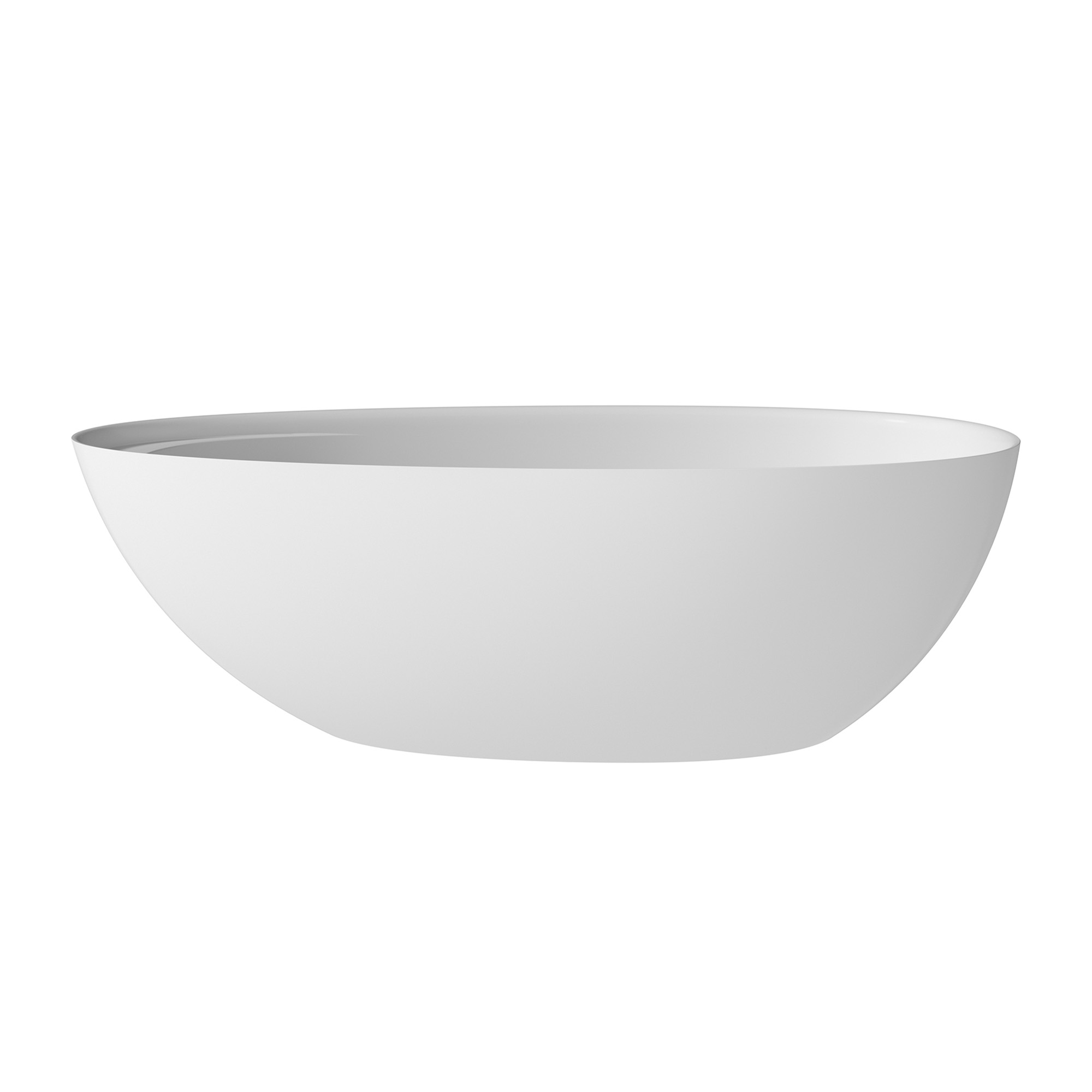 Boyel living 67" Free Standing Tub, Stone Resin Freestanding Tub Large Space Solid Surface Matte White Soaking Tub with Drain, Drain Hose & Sanding Paper