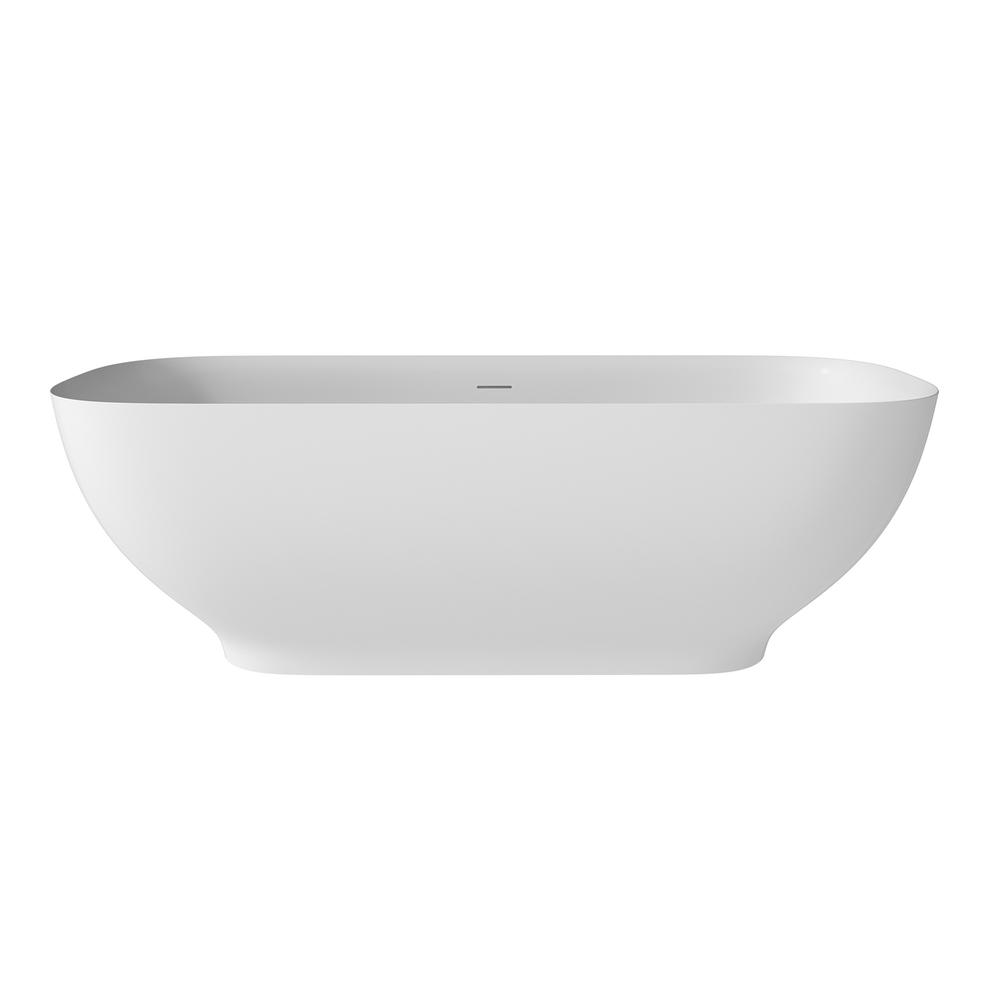 Matte white 67-inch artificial stone freestanding bathtub, can match any decoration style