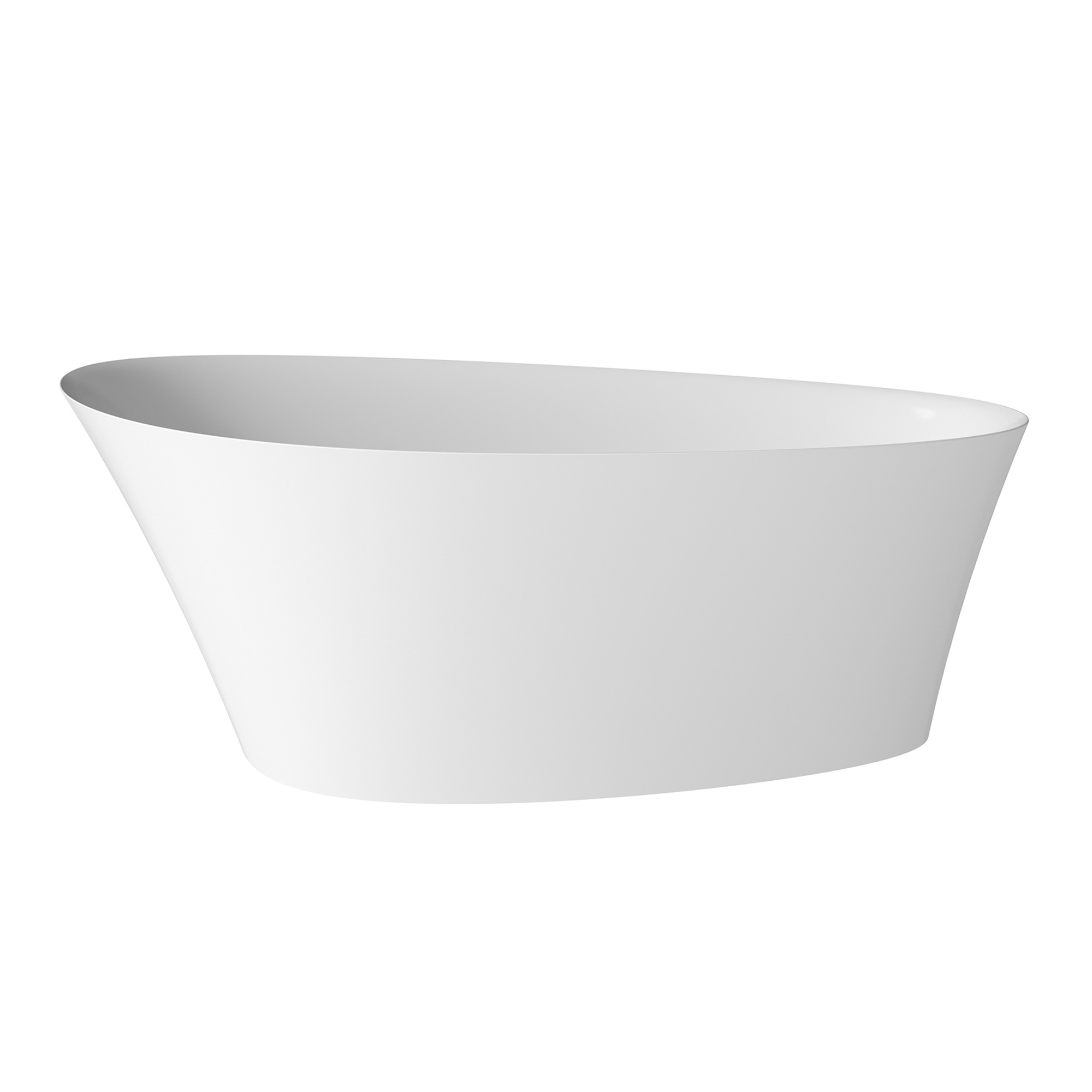 Boyel Living Matte white 65-inch artificial stone freestanding bathtub, can match any decoration style, 65"(L) x 37"(W) x 24"(H)