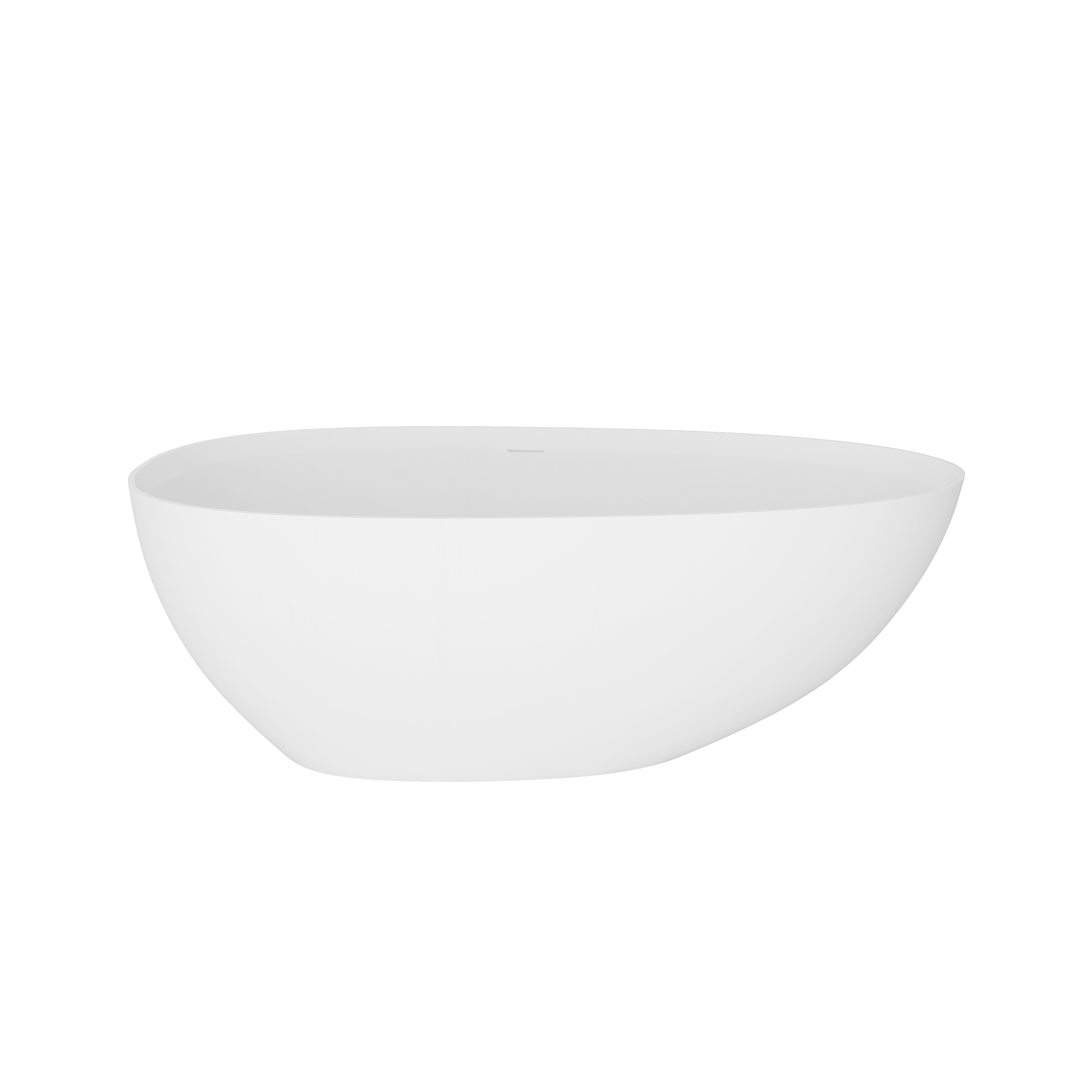 63 in. Solid Surface Free-Standing Bathtub with Centre Drain in Matte White