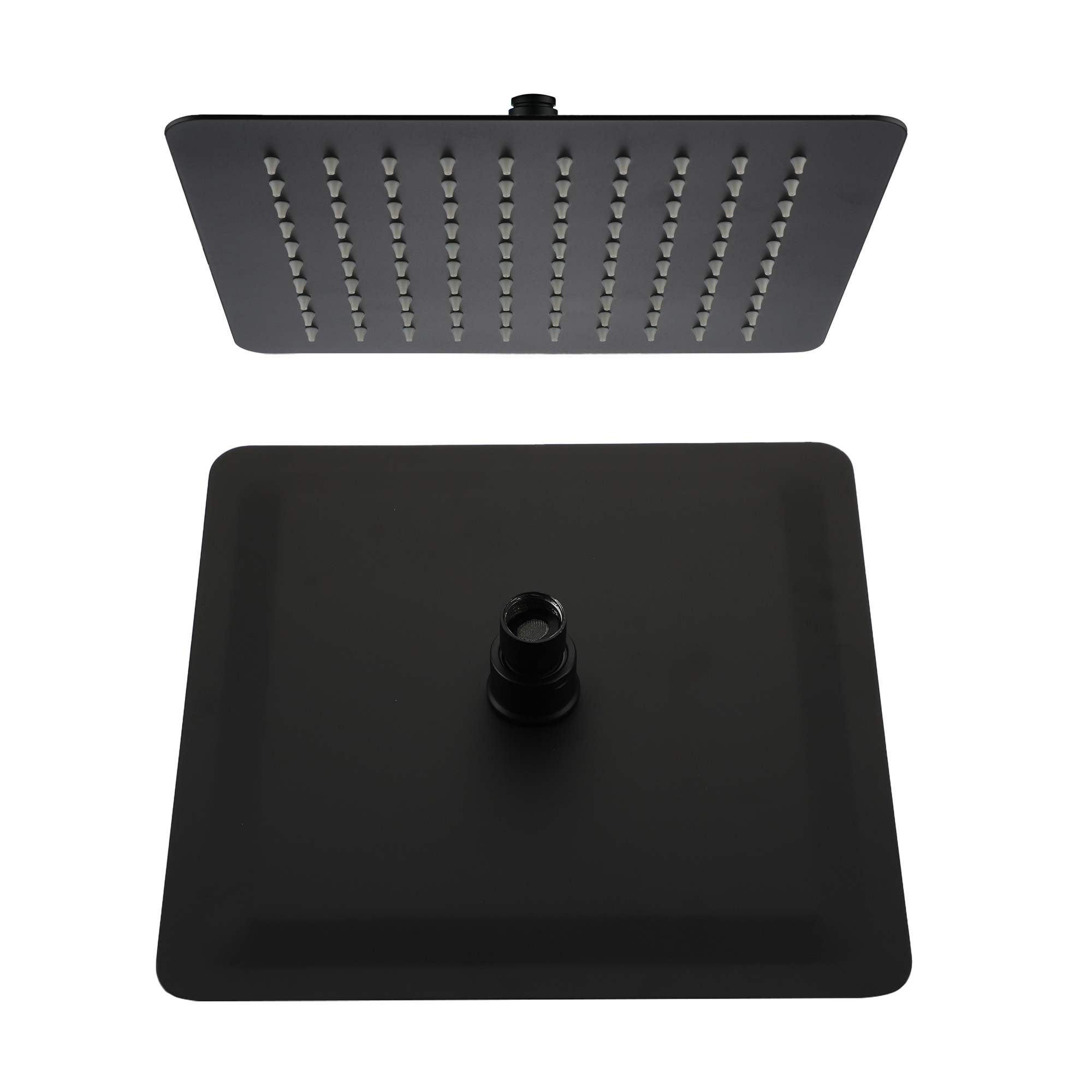 10"/12" Stainless Steel 360 Degree Adjustable 0.08" Ultra-thin Rectangle Shower Head In Matte Black/Brushed Nickel