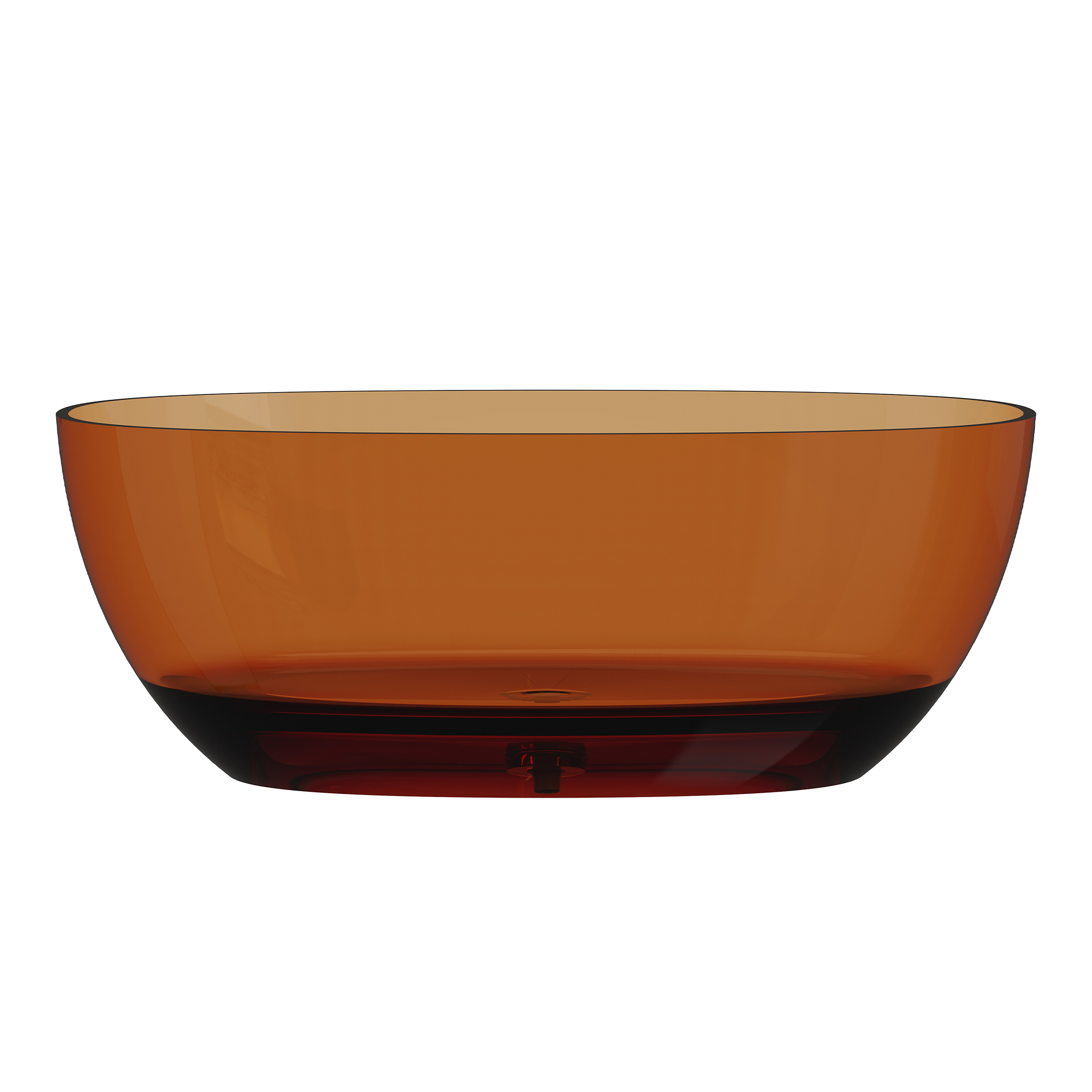 59" Soaking Tub Transparent Resin Freestanding Bathtub Modern Oval Design Stand Alone Tub with Overflow and Pop-up Drain