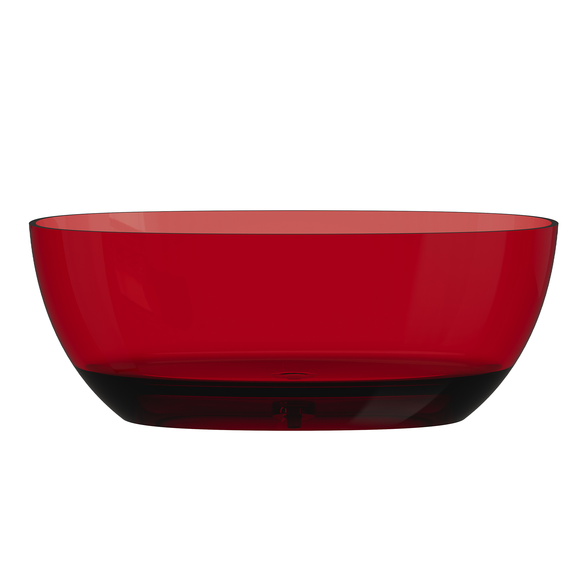 59" Soaking Tub Transparent Resin Freestanding Bathtub Modern Oval Design Stand Alone Tub with Overflow and Pop-up Drain