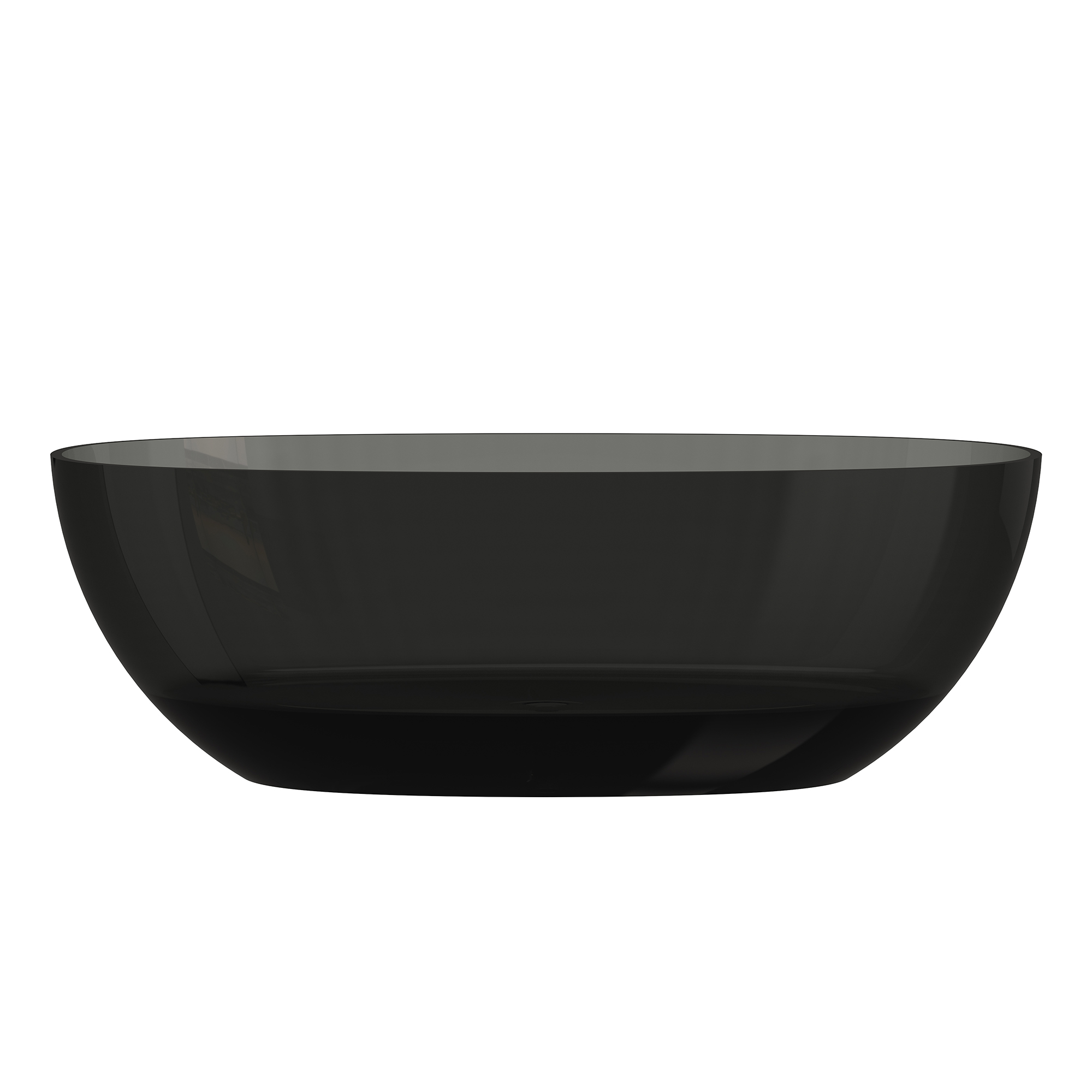 67" Soaking Tub Transparent Resin Freestanding Bathtub Modern Oval Design Stand Alone Tub with Overflow and Pop-up Drain ,Black & Grey/Coffee/Red/Blue