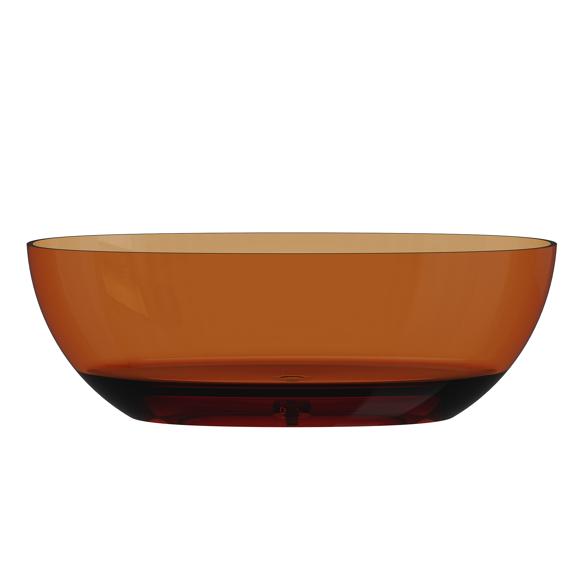 67" Soaking Tub Transparent Resin Freestanding Bathtub Modern Oval Design Stand Alone Tub with Overflow and Pop-up Drain ,Black & Grey/Coffee/Red/Blue