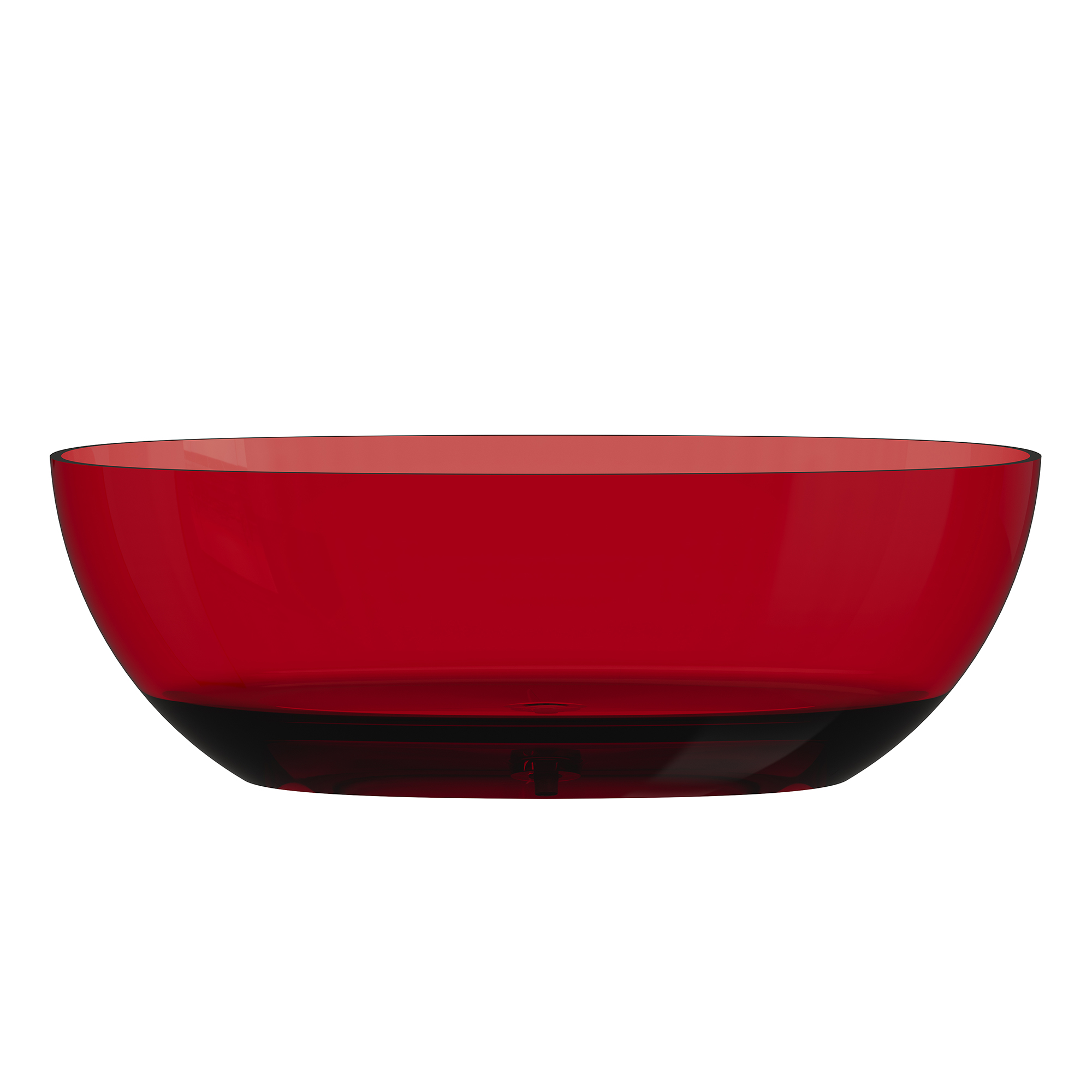 67" Soaking Tub Transparent Resin Freestanding Bathtub Modern Oval Design Stand Alone Tub with Overflow and Pop-up Drain ,Black & Grey/Coffee/Red/Blue