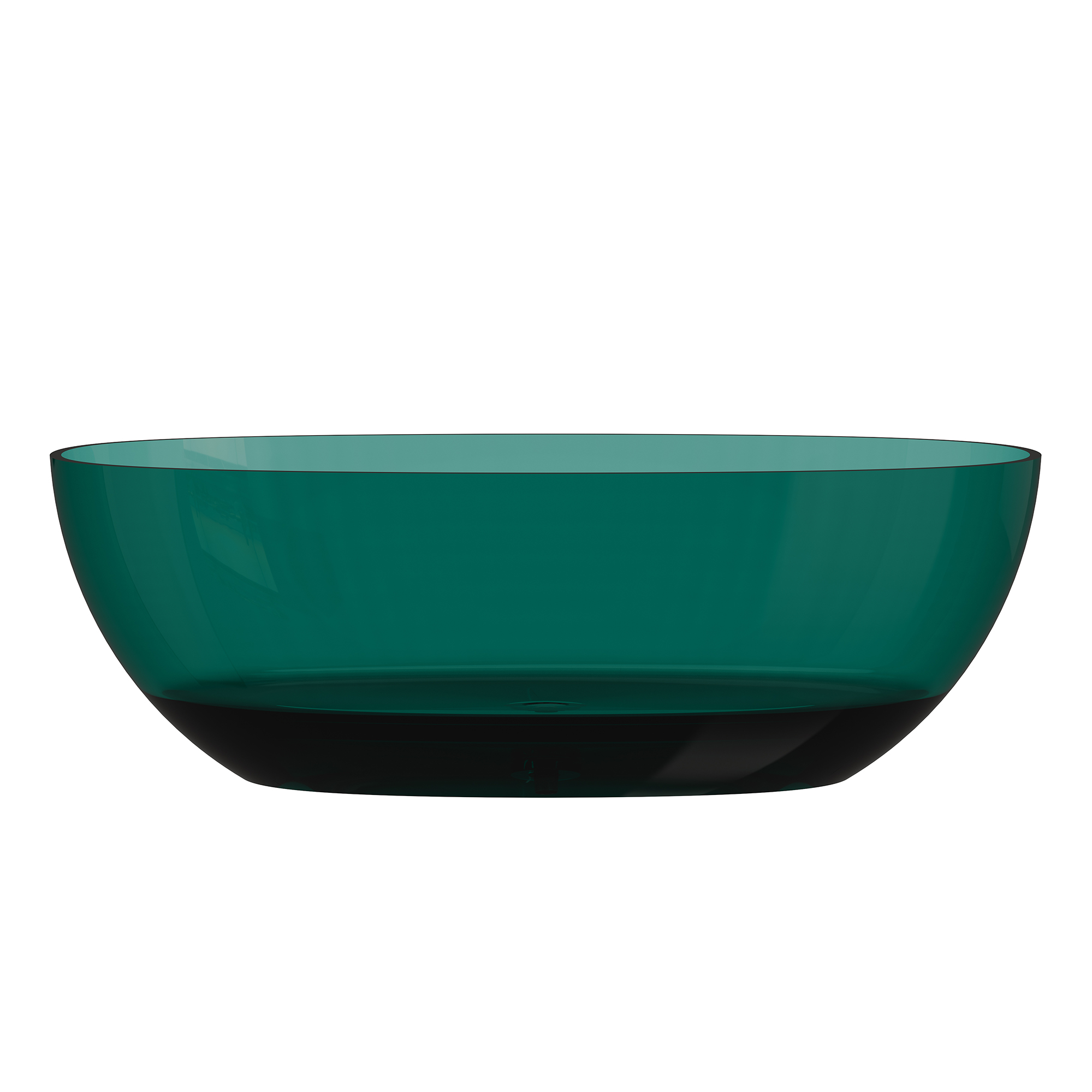 67" Soaking Tub Transparent Resin Freestanding Bathtub Modern Oval Design Stand Alone Tub with Overflow and Pop-up Drain ,Black & Grey/Coffee/Red/Blue