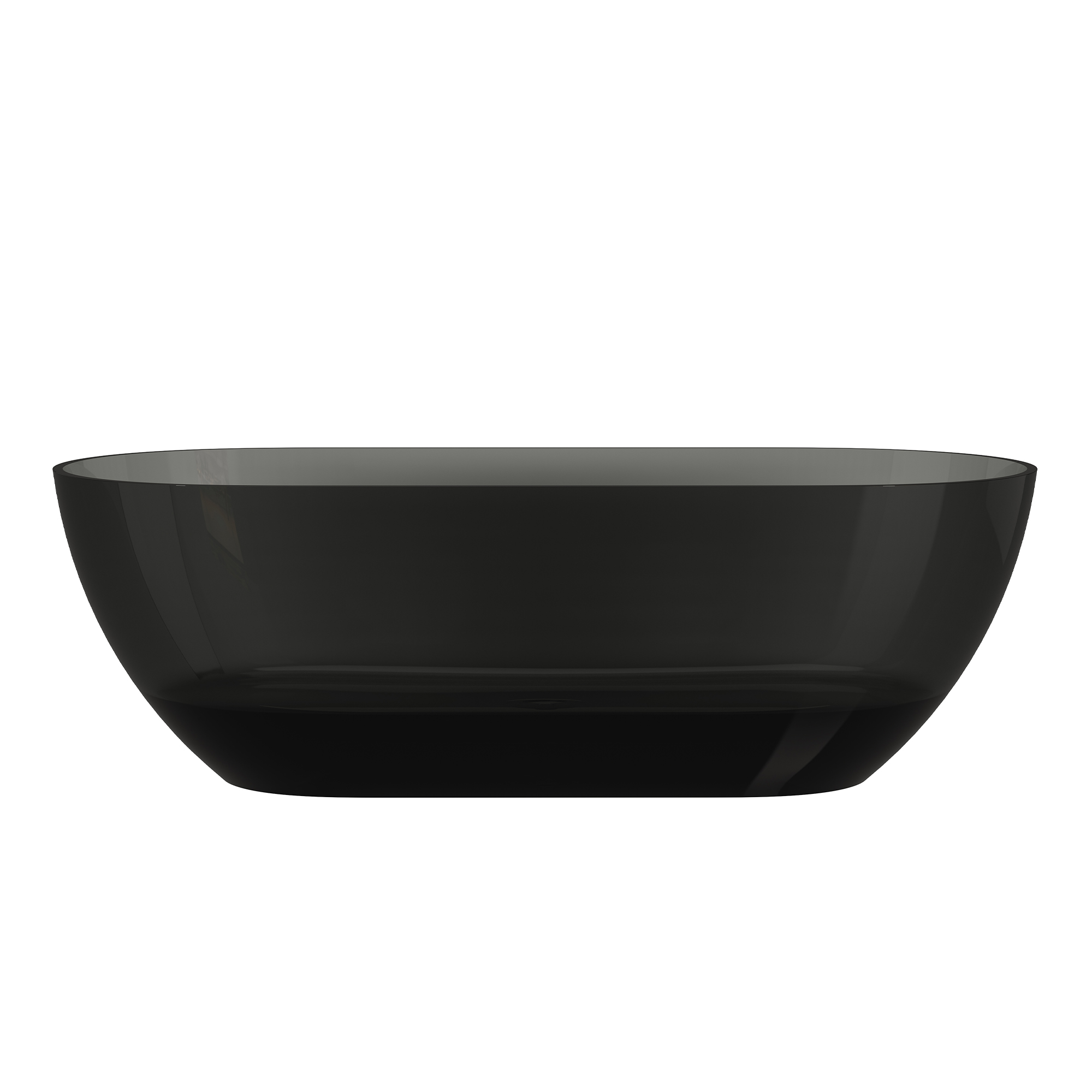 69" Resin Freestanding Bathtub Transparent Soaking Tub Modern Oval Design Stand Alone Tub with Pop-up Drain and Overflow,Black & Grey/Coffee/Purple/Blue