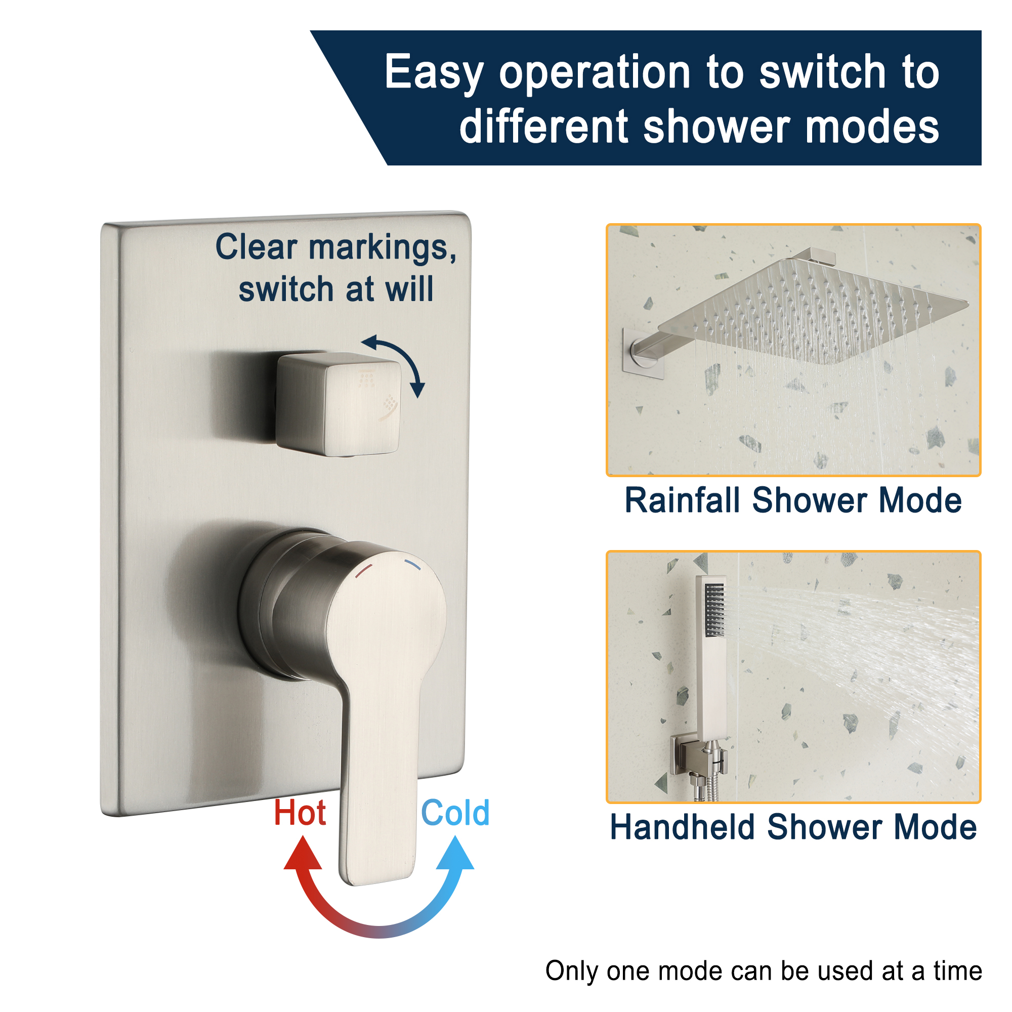 Boyel Living 10 in. Shower System Shower Towers with Hand Shower in Matte Black