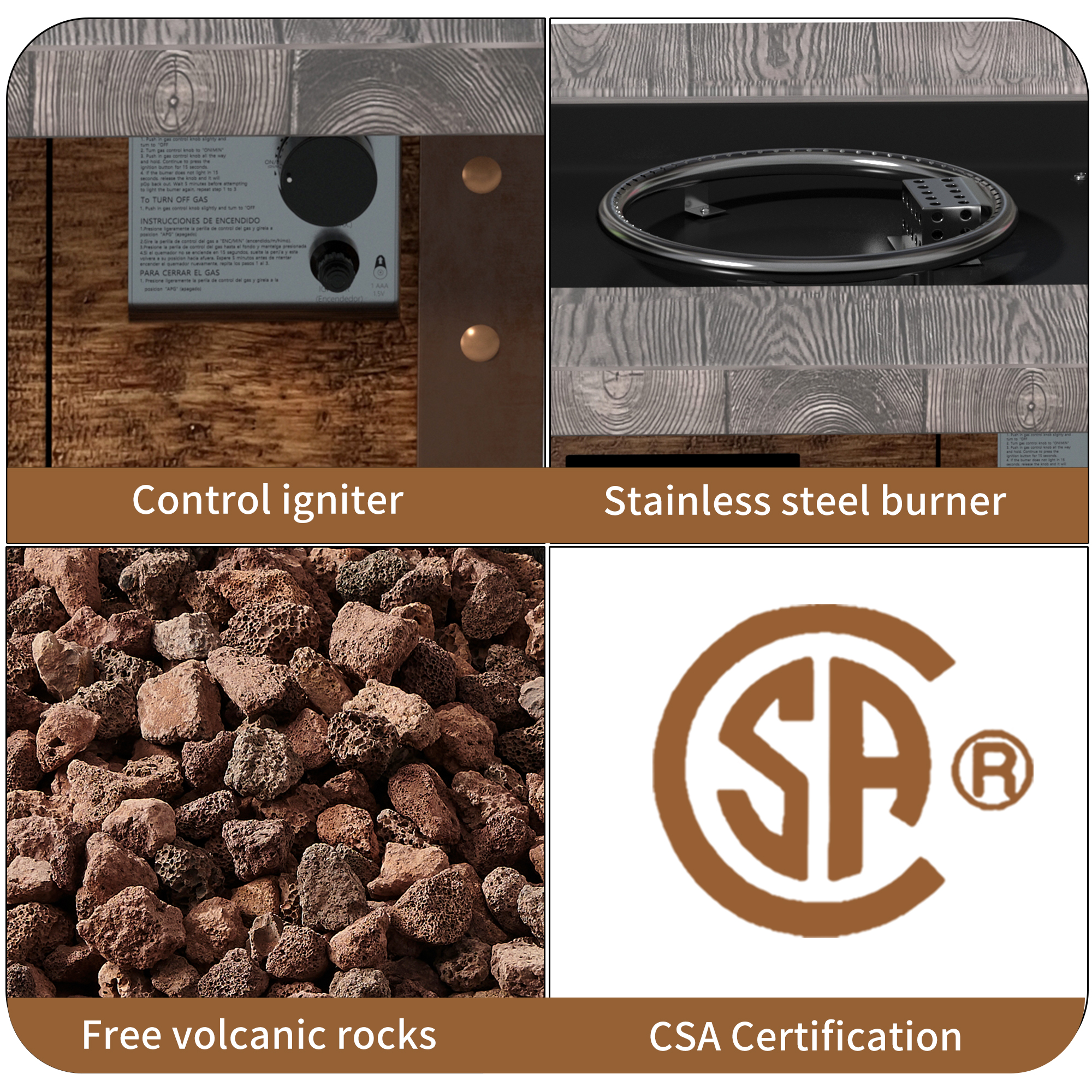 5-Piece/3-Piece HDPE Adirondack Chair Outdoor Meeting Set with 34.5" Propane Fire Pit Table