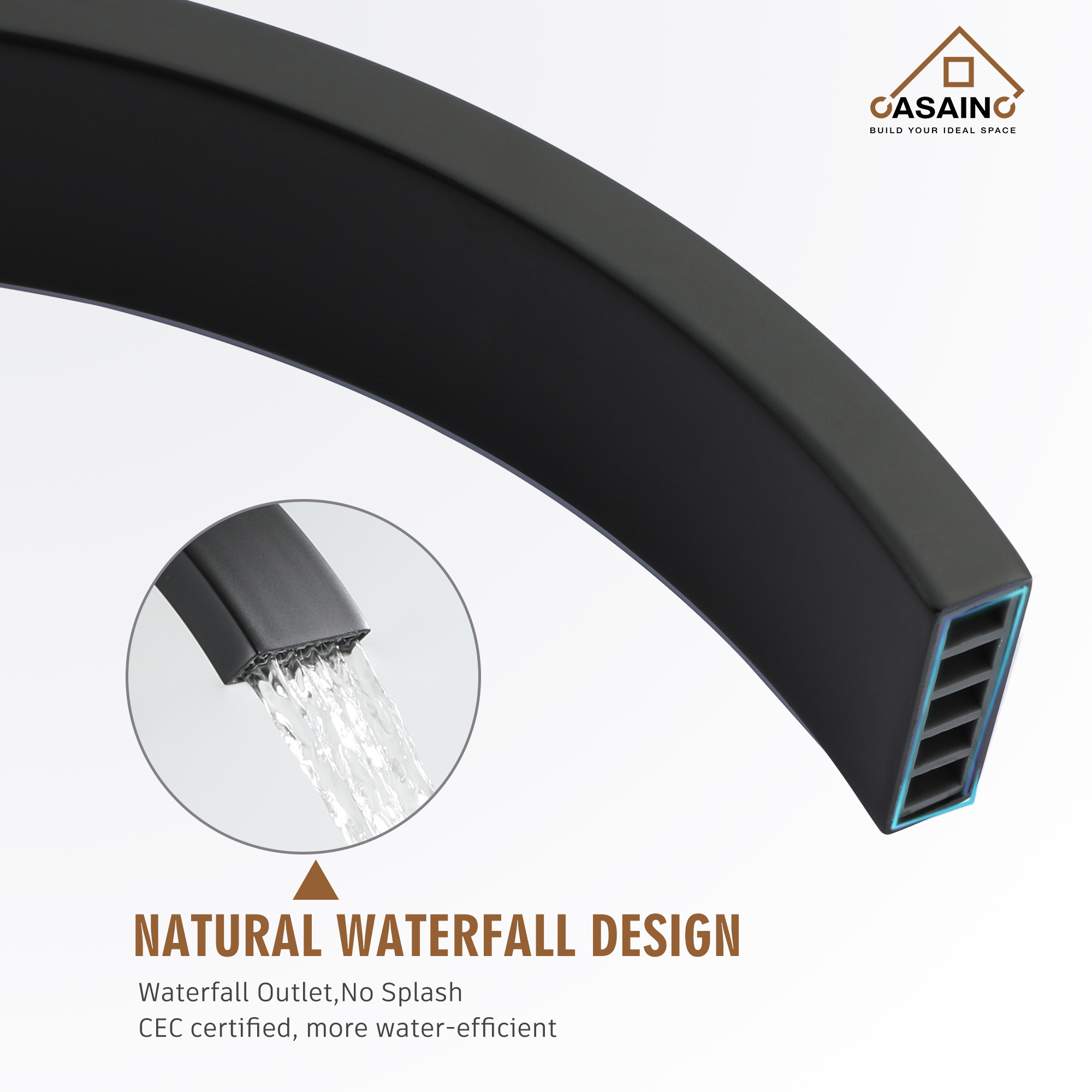 Single-Handle Floor-Mounted Bathtub Faucet High Flow Bathroom Tub Filler with Hand Shower, Brushed Nickel/Matte Black/Chrome