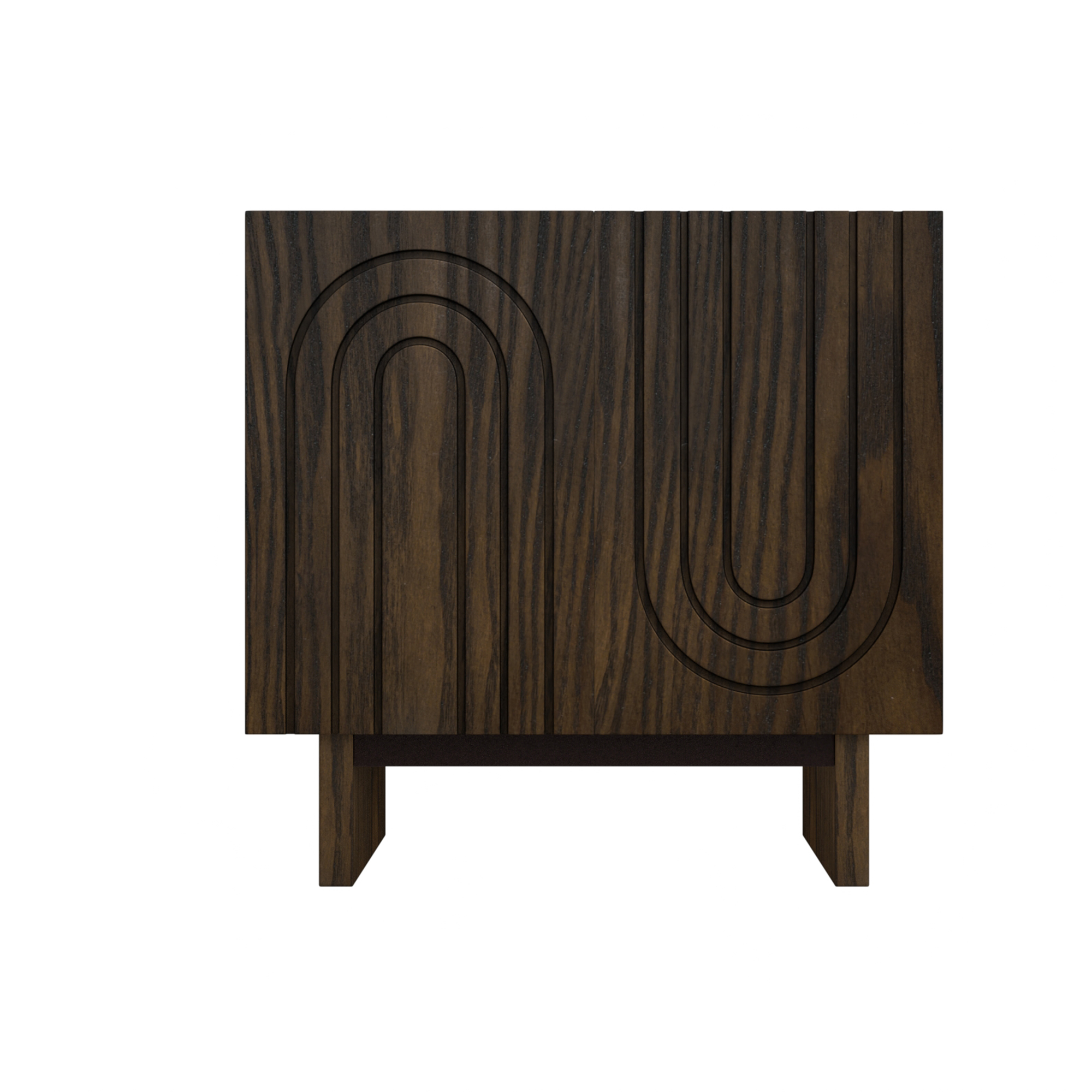 Dark Brown/White MDF 2-Door 31.5 in. Wood Grain Buffet Sideboard For Living Room, Foyer and Kitchen-Dining Room