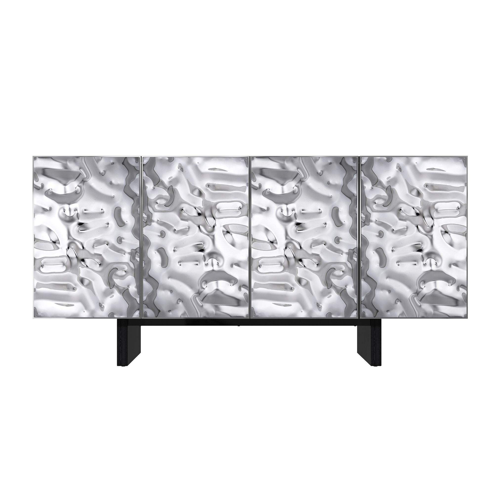 Silver MDF 2-Door/4-Door Wood 62.99 in. Buffet Sideboard Dining Table For Living Room, Foyer and Kitchen-Dining Room