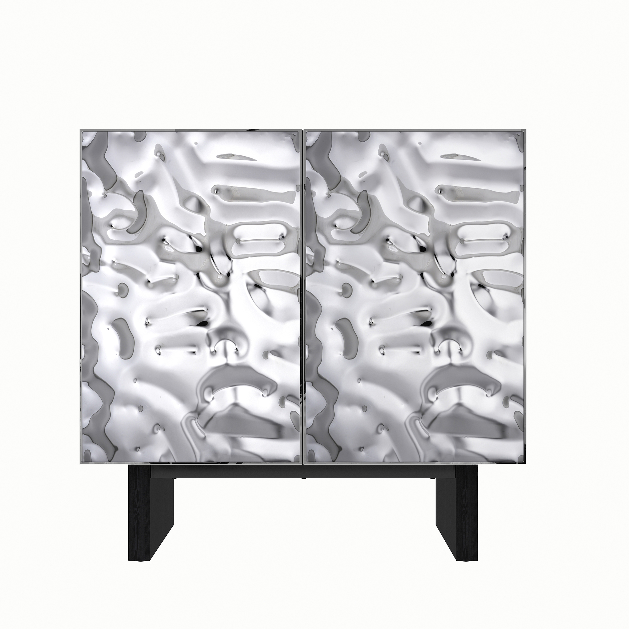 Silver MDF 2-Door/4-Door Wood 62.99 in. Buffet Sideboard Dining Table For Living Room, Foyer and Kitchen-Dining Room