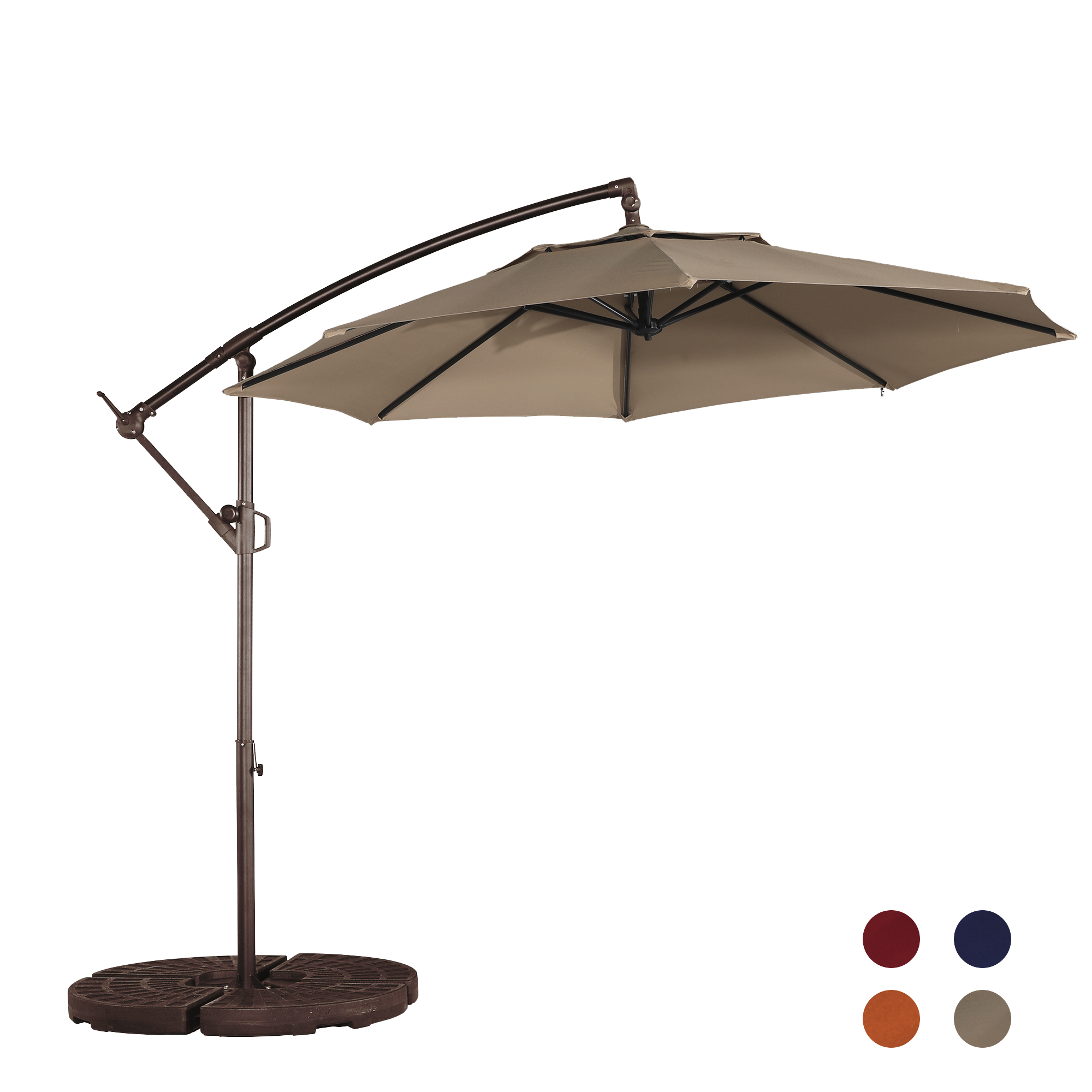 10 Ft Cantilever Patio Offset Umbrella Upgrade Crank Hanging Canopy Umbrella