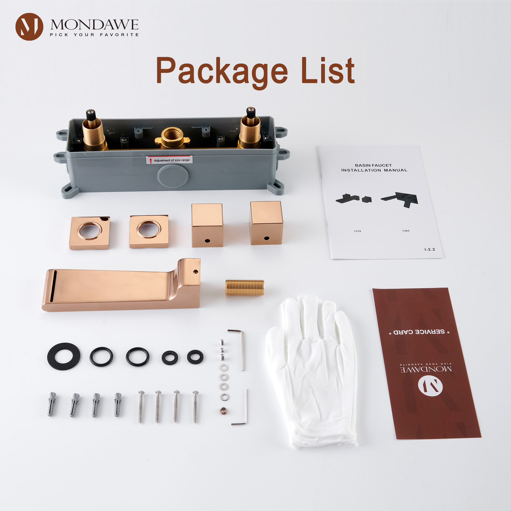 Mondawe Spot Free Widespread Wall Mount 3-Hole Sink  Water Tap with Double Handle-Mondawe