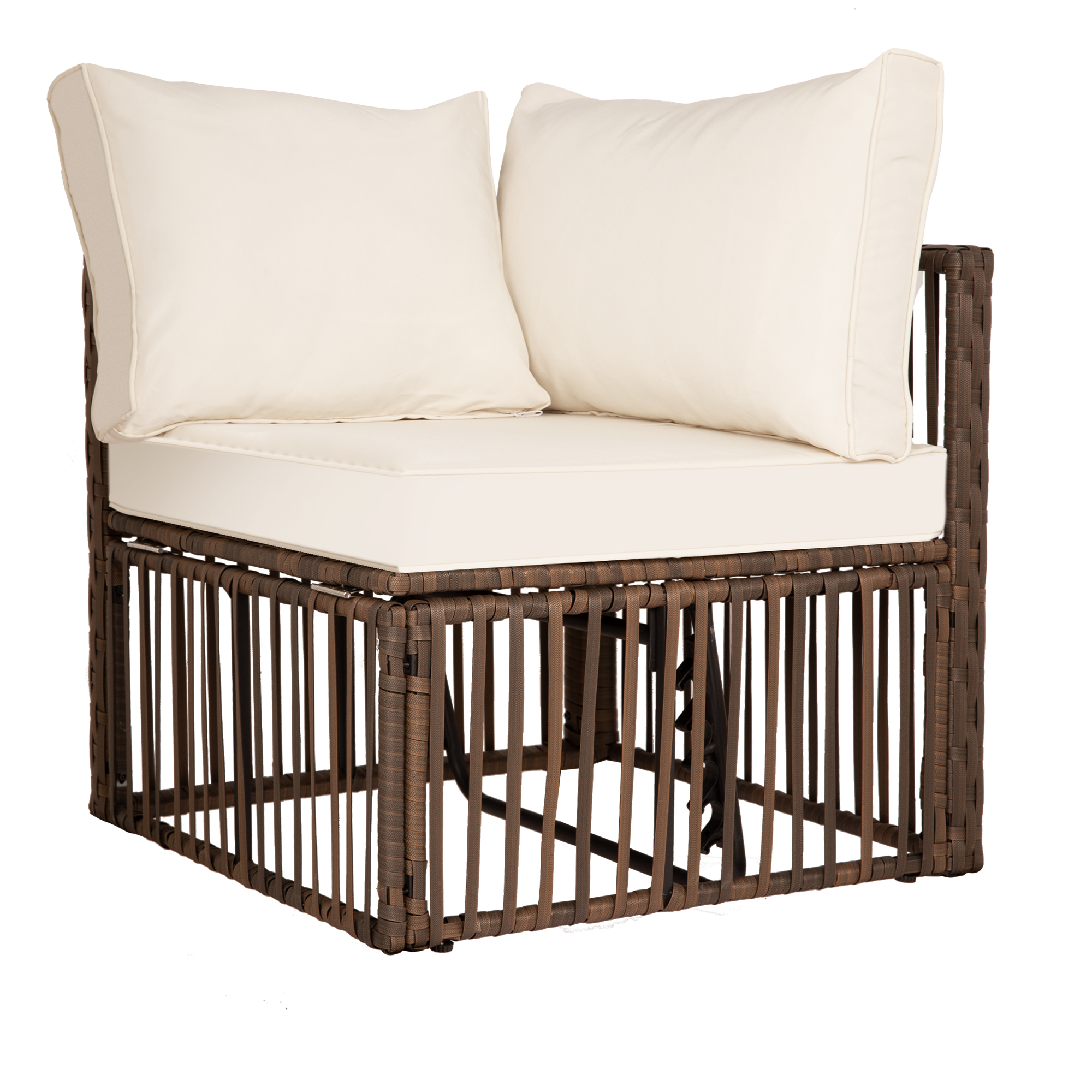 7-Piece Outdoor Patio Furniture Set – PE Rattan Sectional Sofa with Cushions & Coffee Table, All-Weather Wicker, Removable Covers，Gray/Blue/Brown