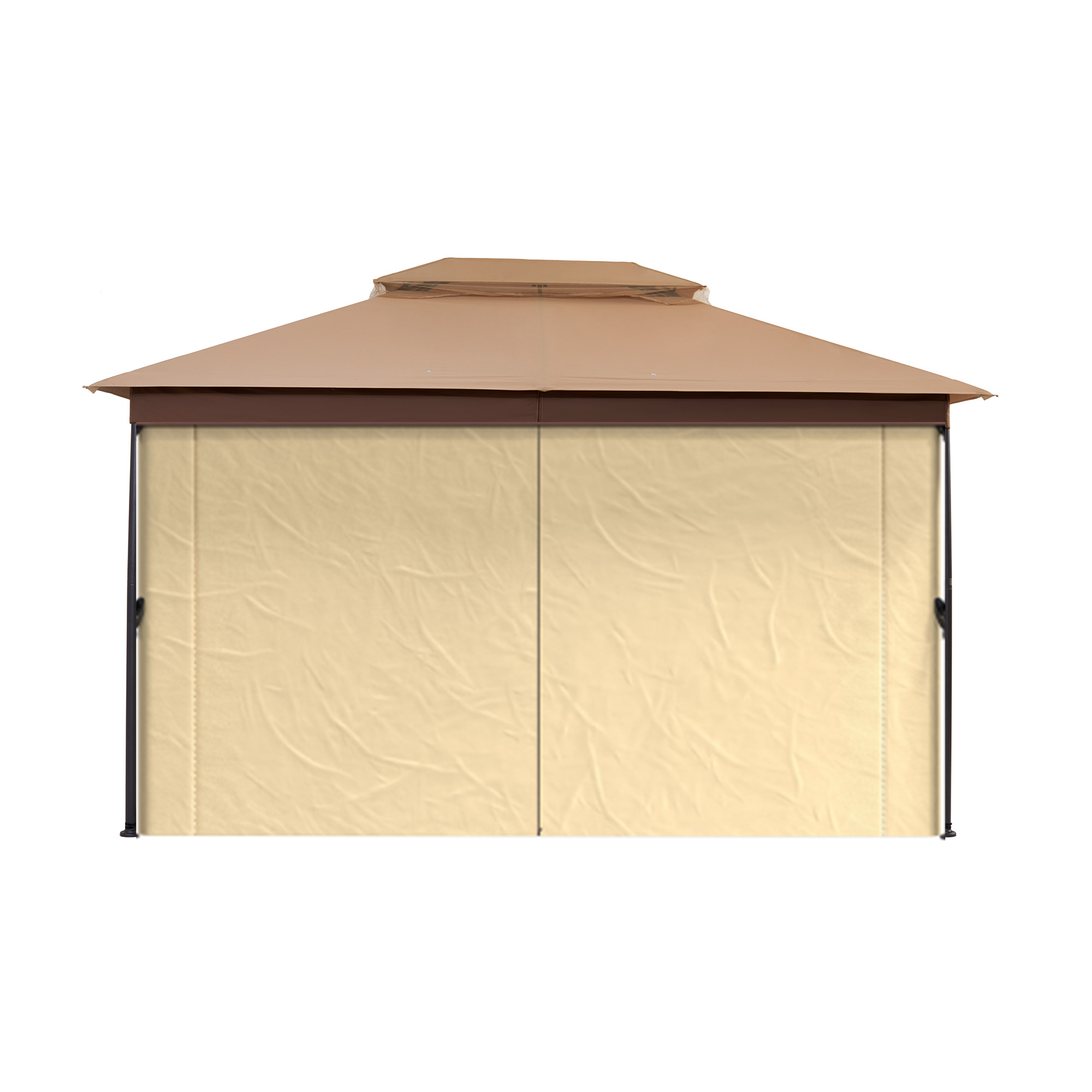 10 ft. x 13 ft. Outdoor Iron Frame Patio Gazebo Double Straight Top Pavilion Canopy Tent Shelter