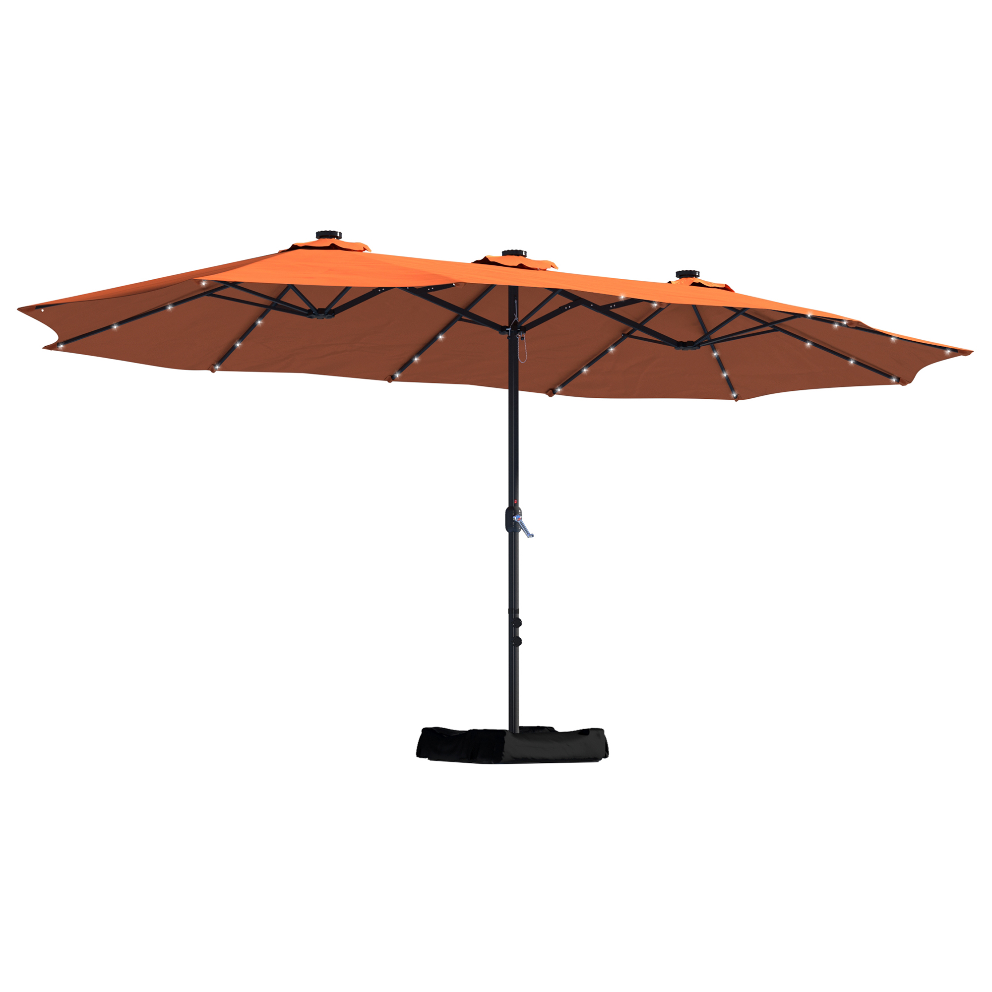 Mondawe 15ft Rectangular Patio Market Umbrella with Base and Crank-Mondawe
