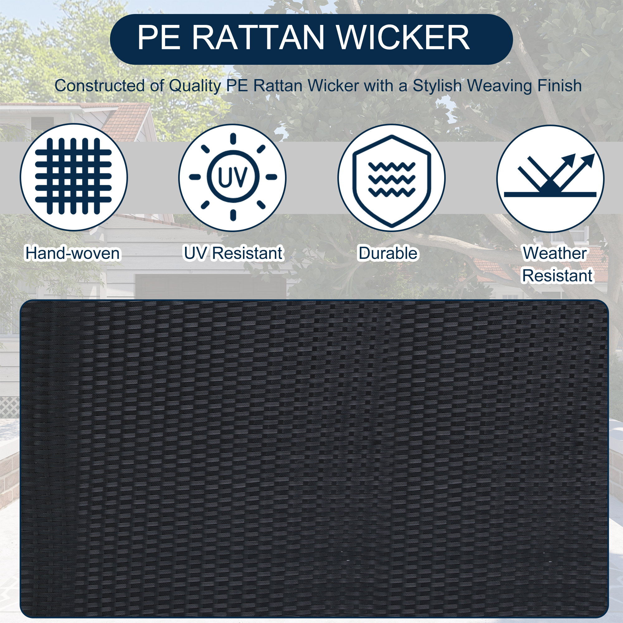 5-Piece All-Weather Wicker Patio Conversation Set with Cushions