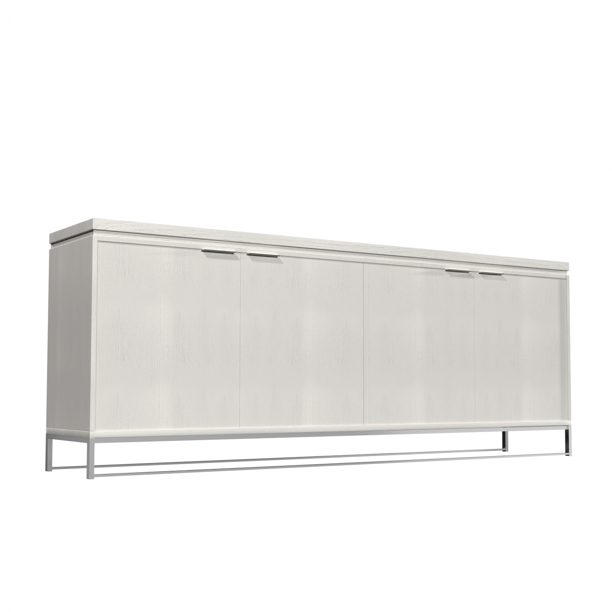Dark Brown/White MDF 4-Door 81.5 in. Modern Buffet Sideboard Dining Table with Stainless Steel Brushed Gold Legs