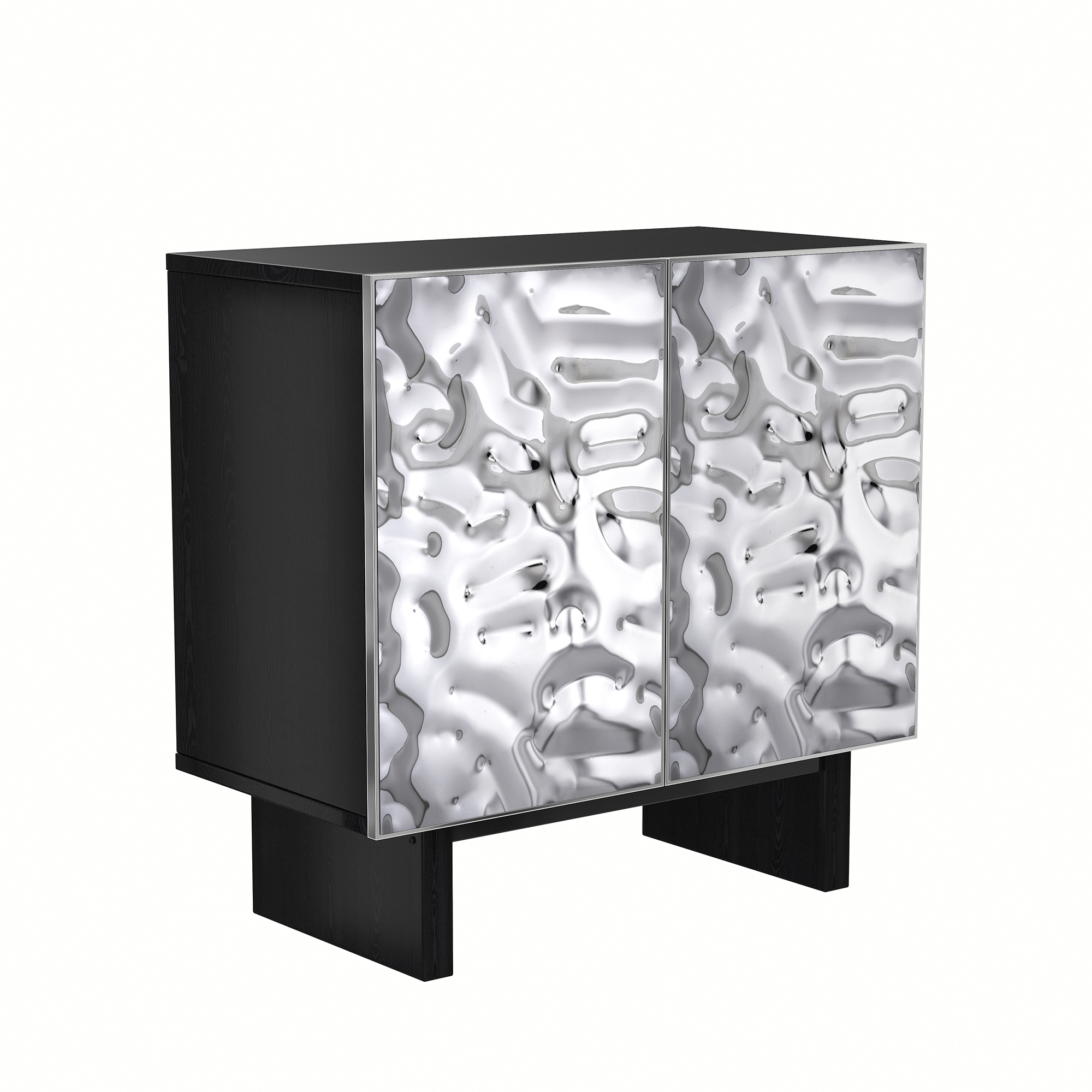 Silver MDF 2-Door/4-Door Wood 62.99 in. Buffet Sideboard Dining Table For Living Room, Foyer and Kitchen-Dining Room