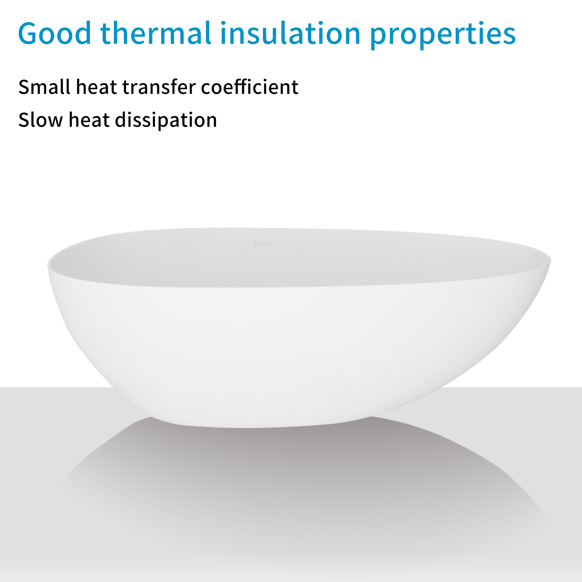 71'' Resin Stone Freestanding Bathtub, Solid Surface Matte White Free Standing Tub, Egg Shape Stand Alone Soaking Tubs with Drain, Drain Hose & Sanding Paper